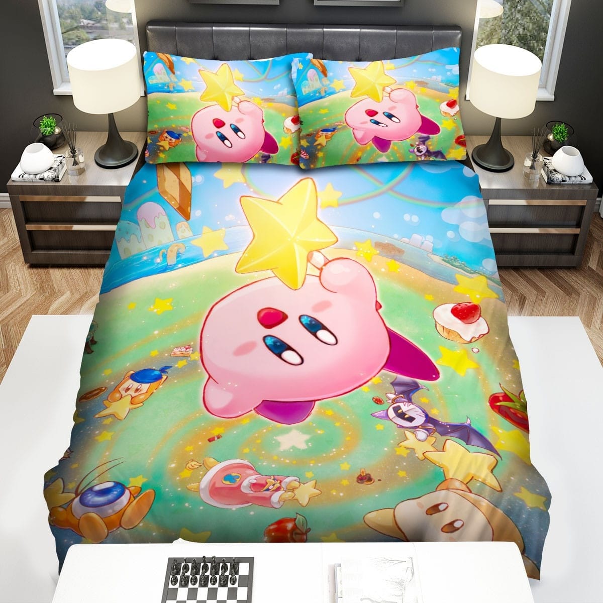 Kirby In The Dessert Land Bedding Sets Duvet Cover, Flatsheet, Pillowcases Perfect Gift For Fans