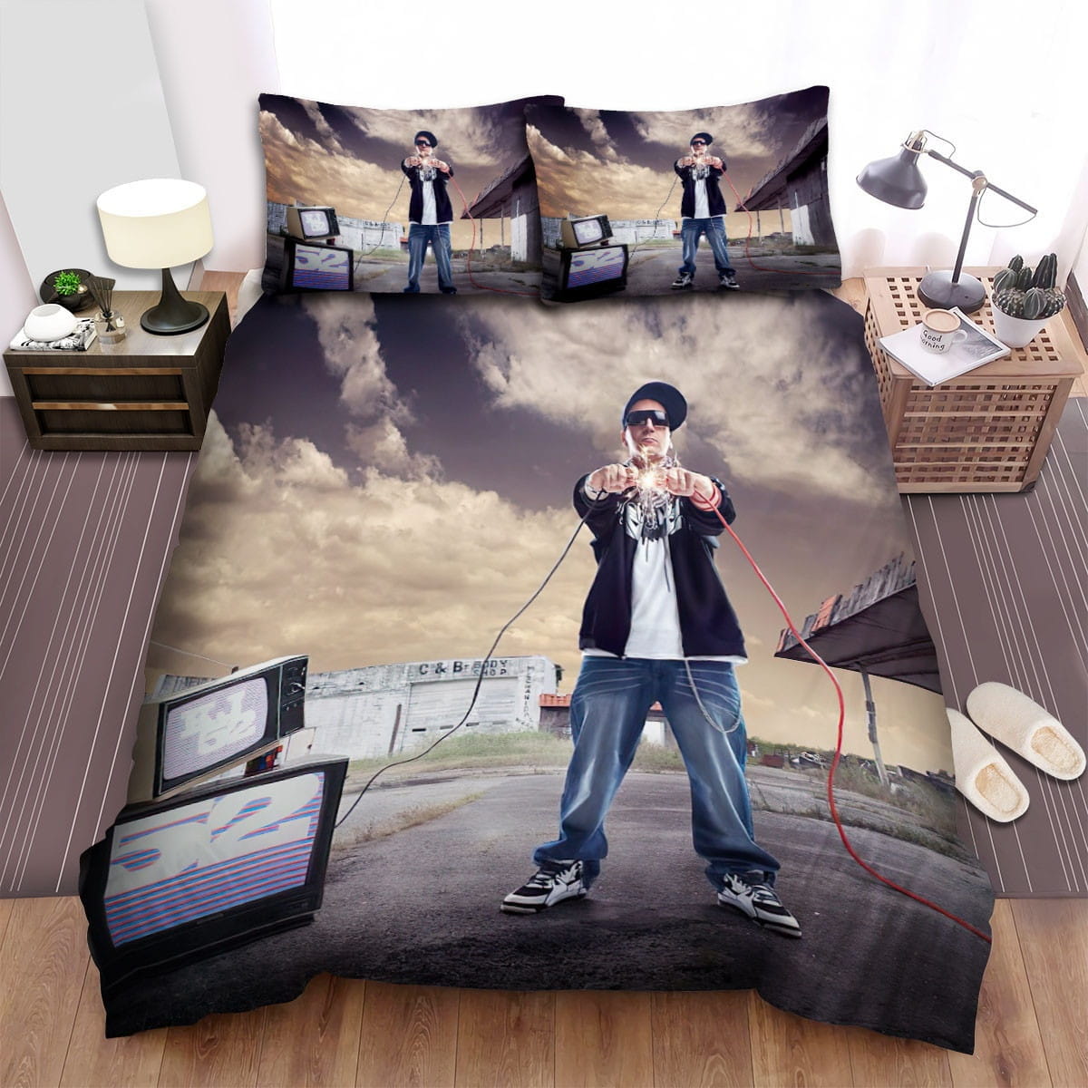 Kj-52 Electricity Bedding Sets, Flatsheet Gift For Wife, Husband, Besties