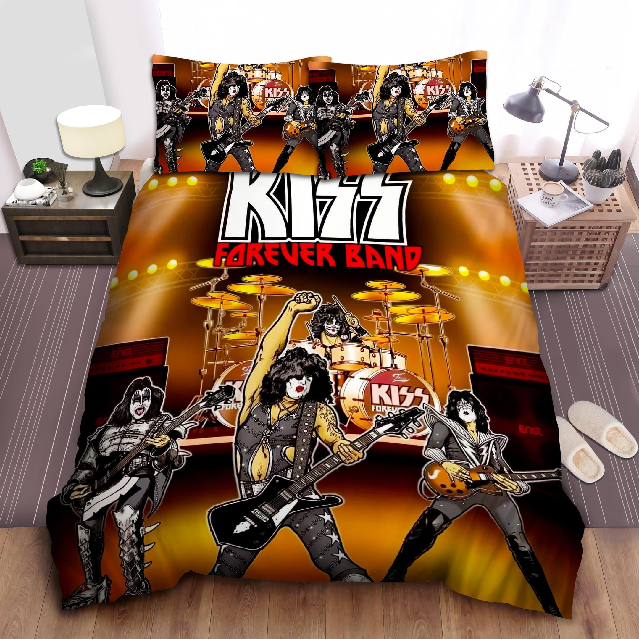 Kiss Forever Band Tour Bedding Set, Gift For Christmas, Birthday, Thanksgiving
