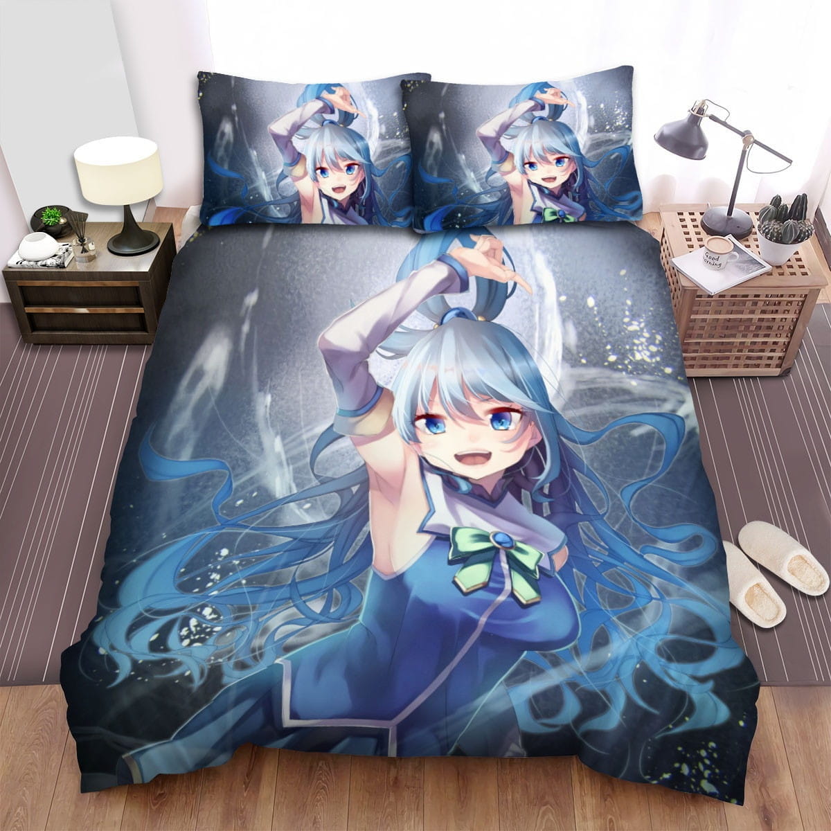 Konosuba Aqua Bedding Sets Duvet Cover, Flatsheet, Pillowcases Perfect Gift For Fans