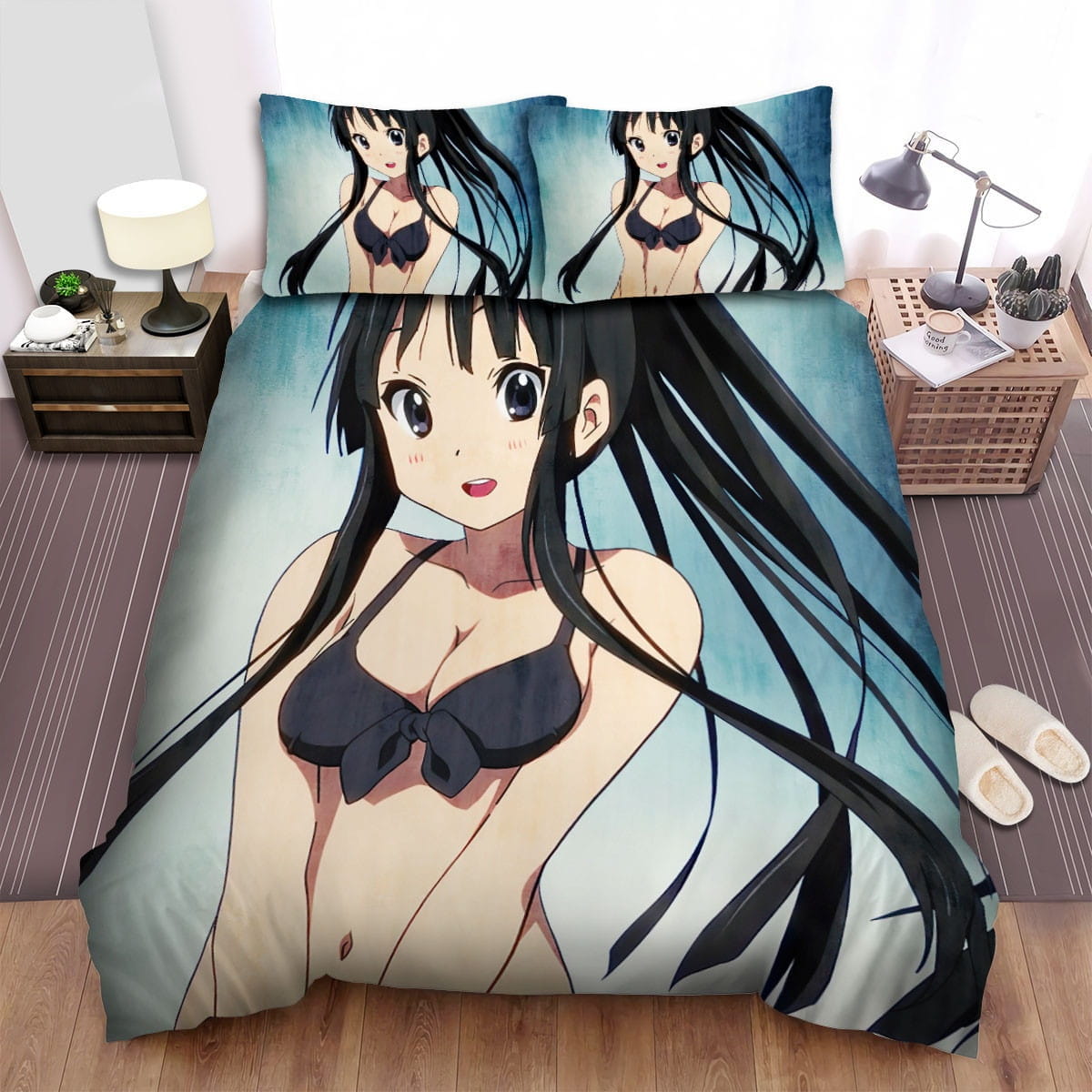 K-On Mio Is Embracing Bedding Sets, Flatsheet Gift For Wife, Husband, Besties