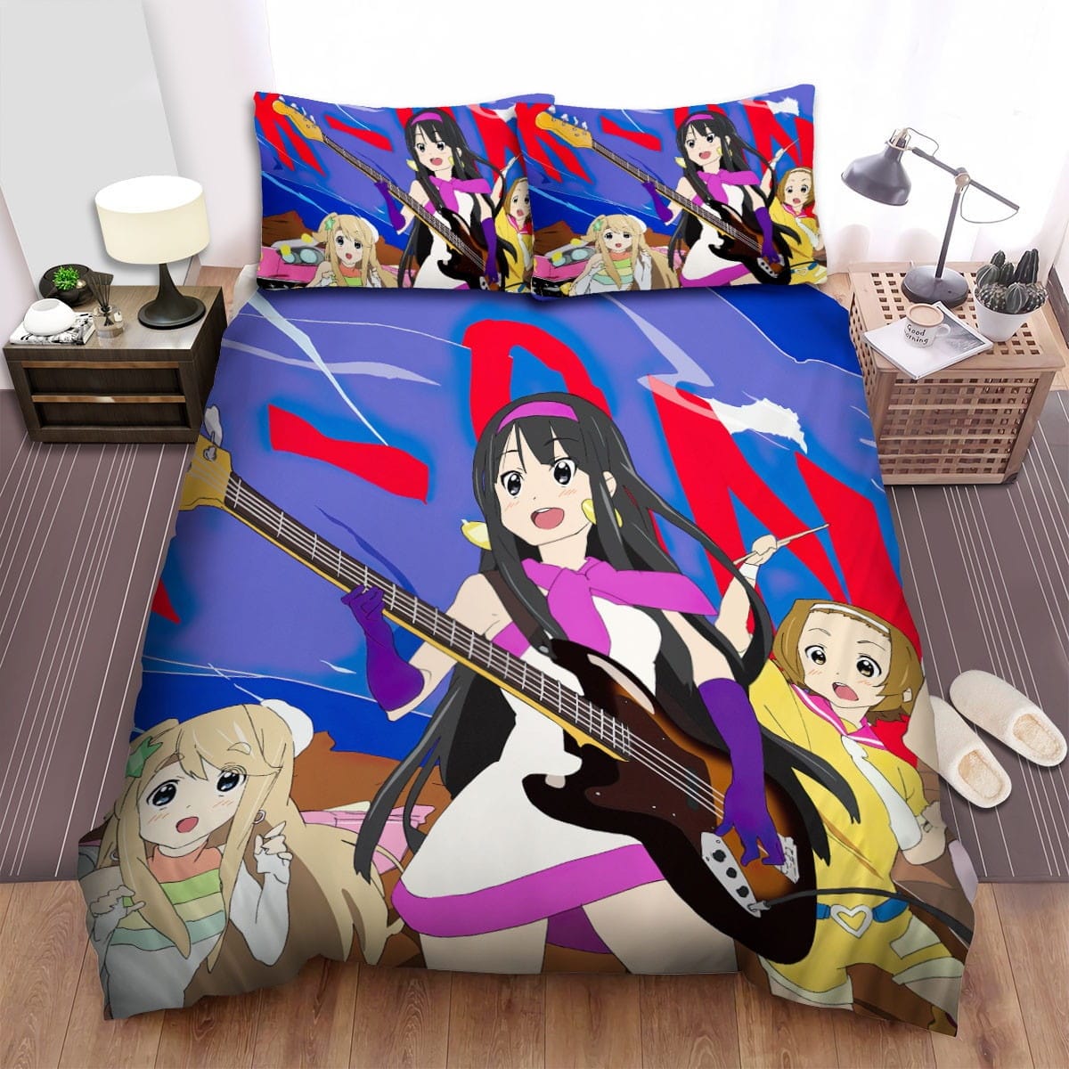 K-On Mio Wearing Pink Tie Bedding Set, Gift For Christmas, Birthday, Thanksgiving