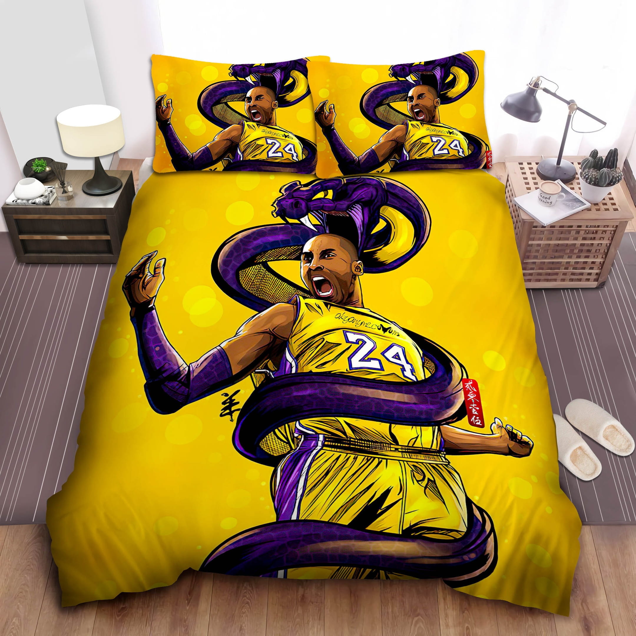 Kobe Bryant Black Mamba Bedding Sets Duvet Cover, Flatsheet, Pillowcase For Your Lover
