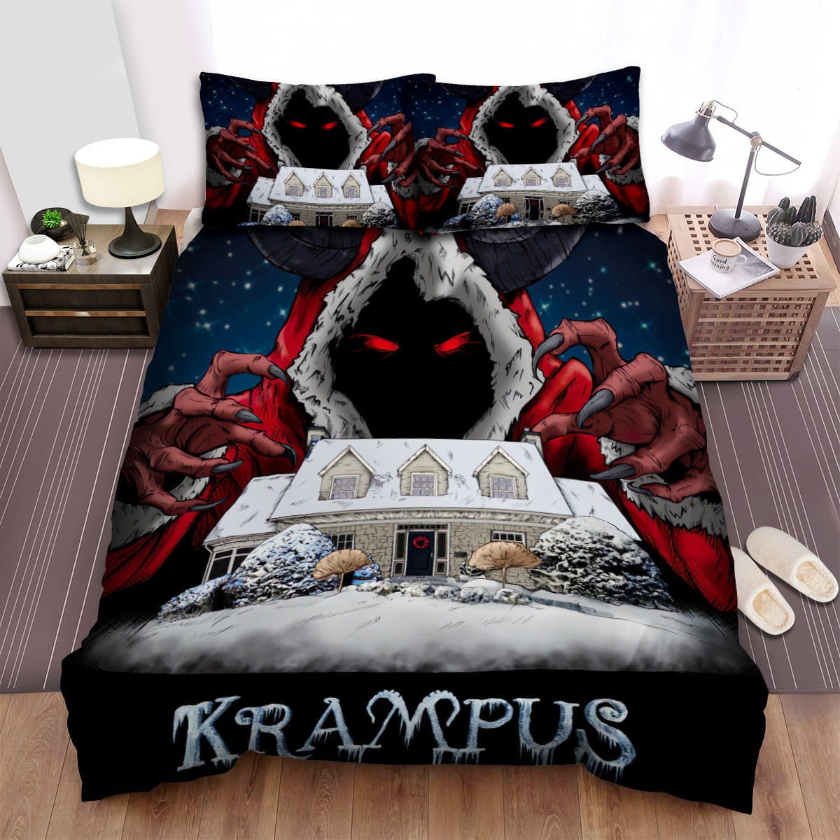 Krampus (I) Christmas Bedding Sets, Flatsheet Gift For Christmas, Thanksgiving, Halloween