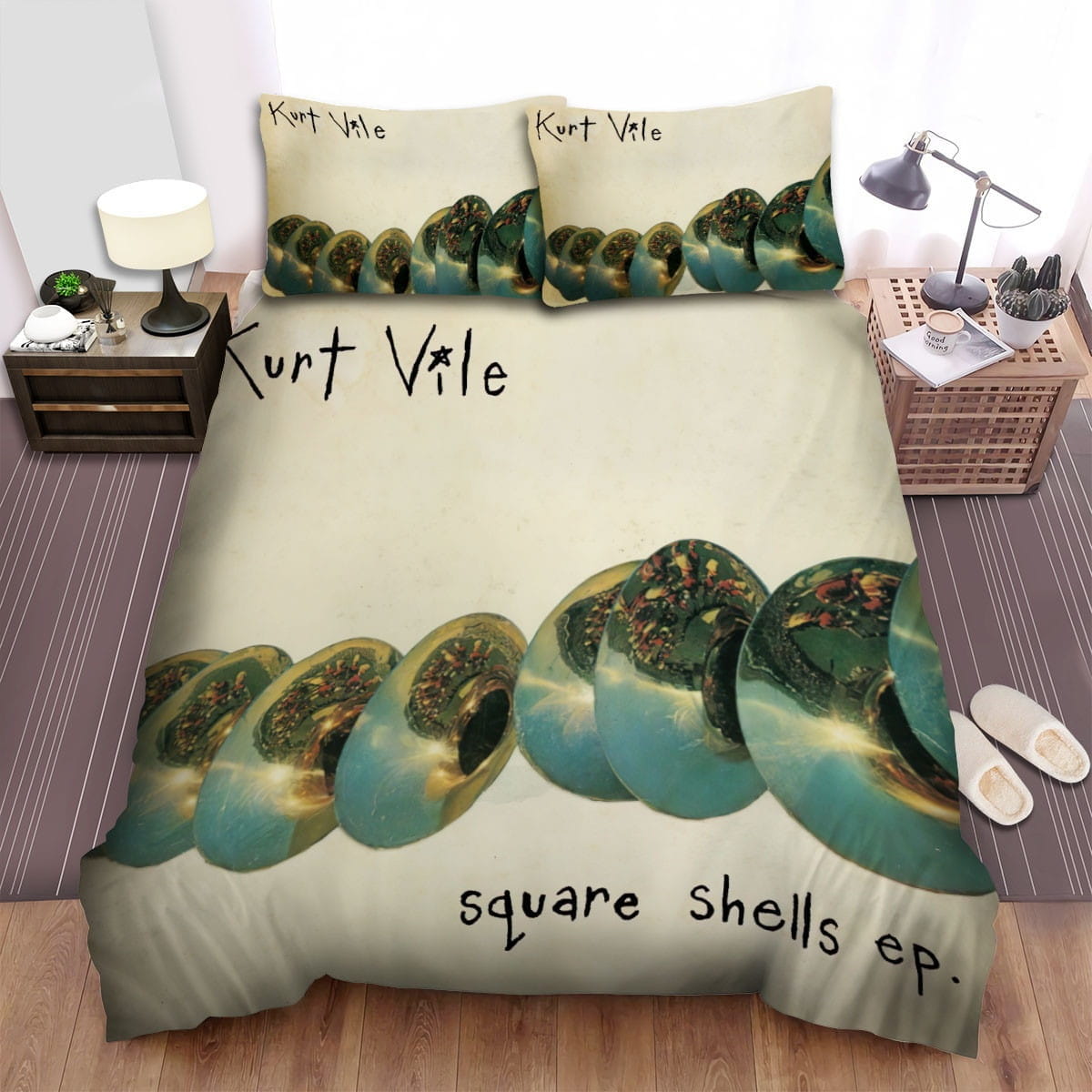 Kurt Vile Square Shells Ep Decorative Bedding Sets with Duvet Cover, Flatsheet, Pillowcases