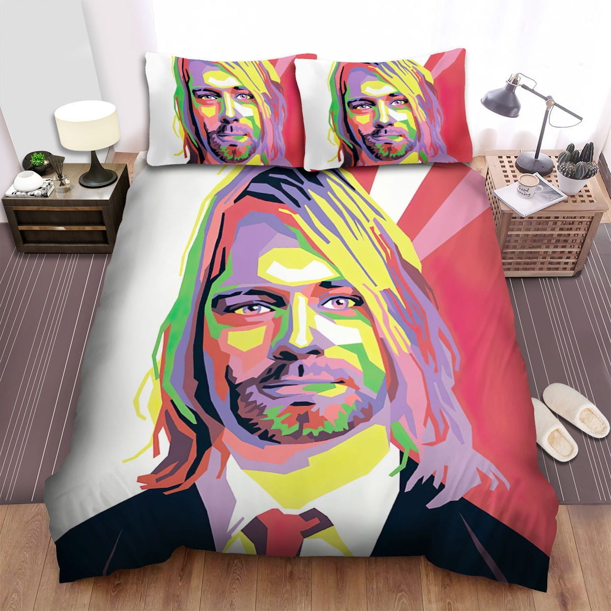 Kurt Cobain Pop Art Bedding Sets Duvet Cover, Flatsheet, Pillowcase For Your Lover