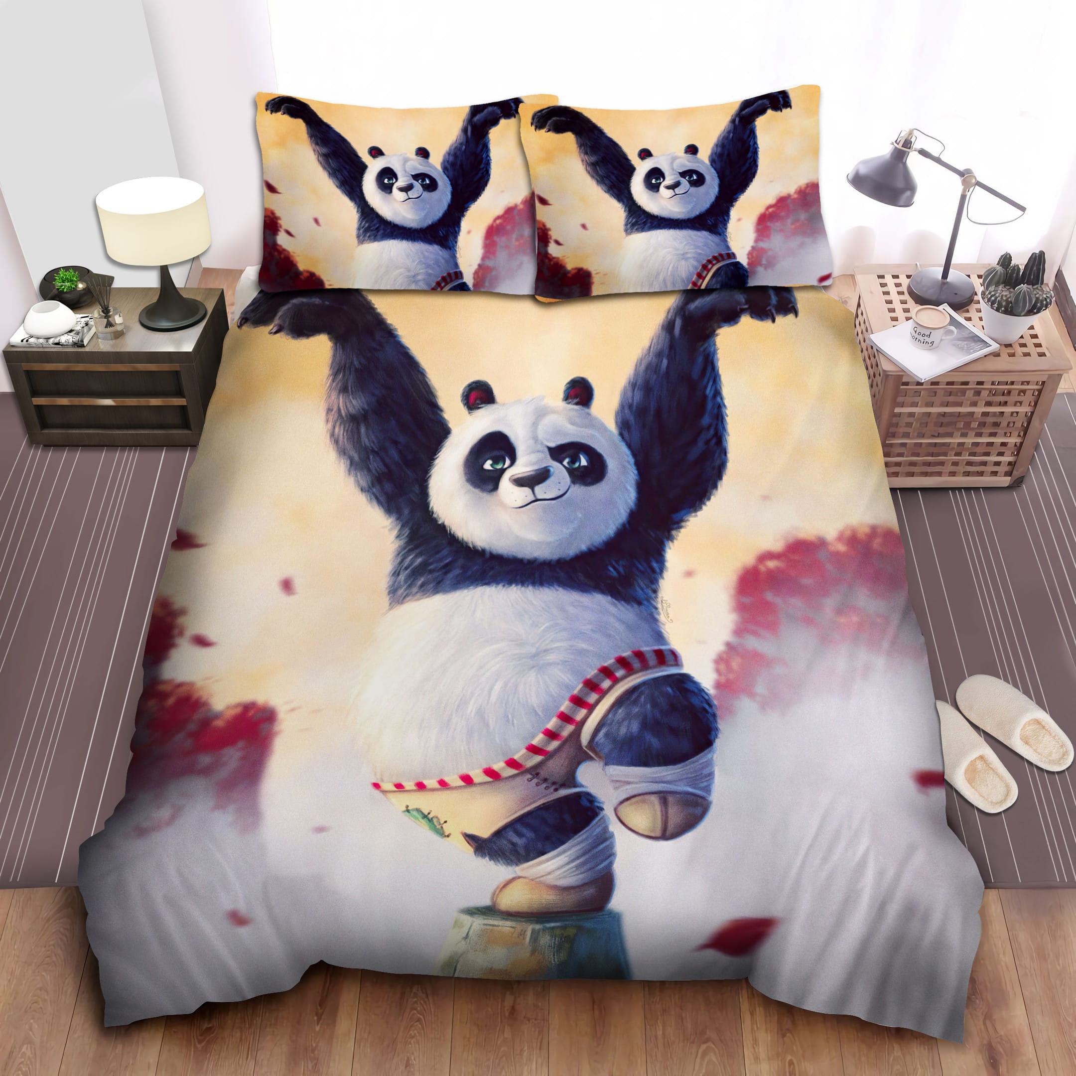 Kung Fu Panda Funny Po Bedding Sets, Flatsheet Gift For Wife, Husband, Besties