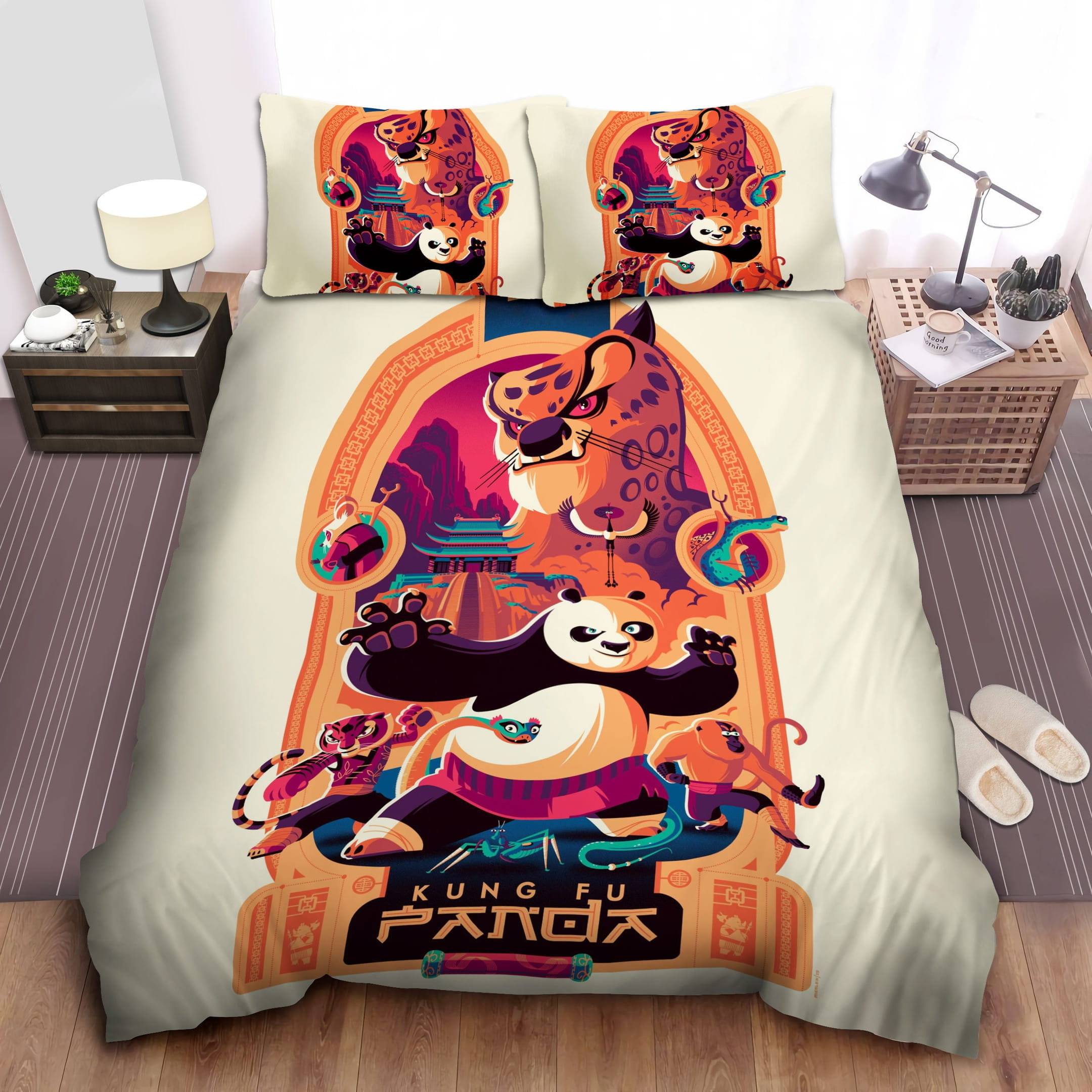 Kung Fu Panda Bedding Sets Duvet Cover, Flatsheet, Pillowcase For Your Lover