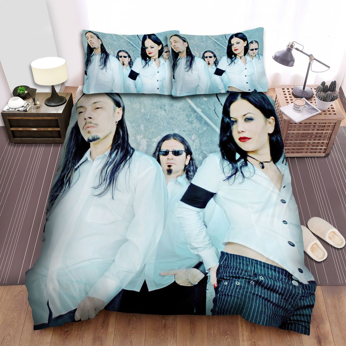 Lacuna Coil White Shirt Bedding Sets Duvet Cover, Flatsheet, Pillowcases For Every Bedroom