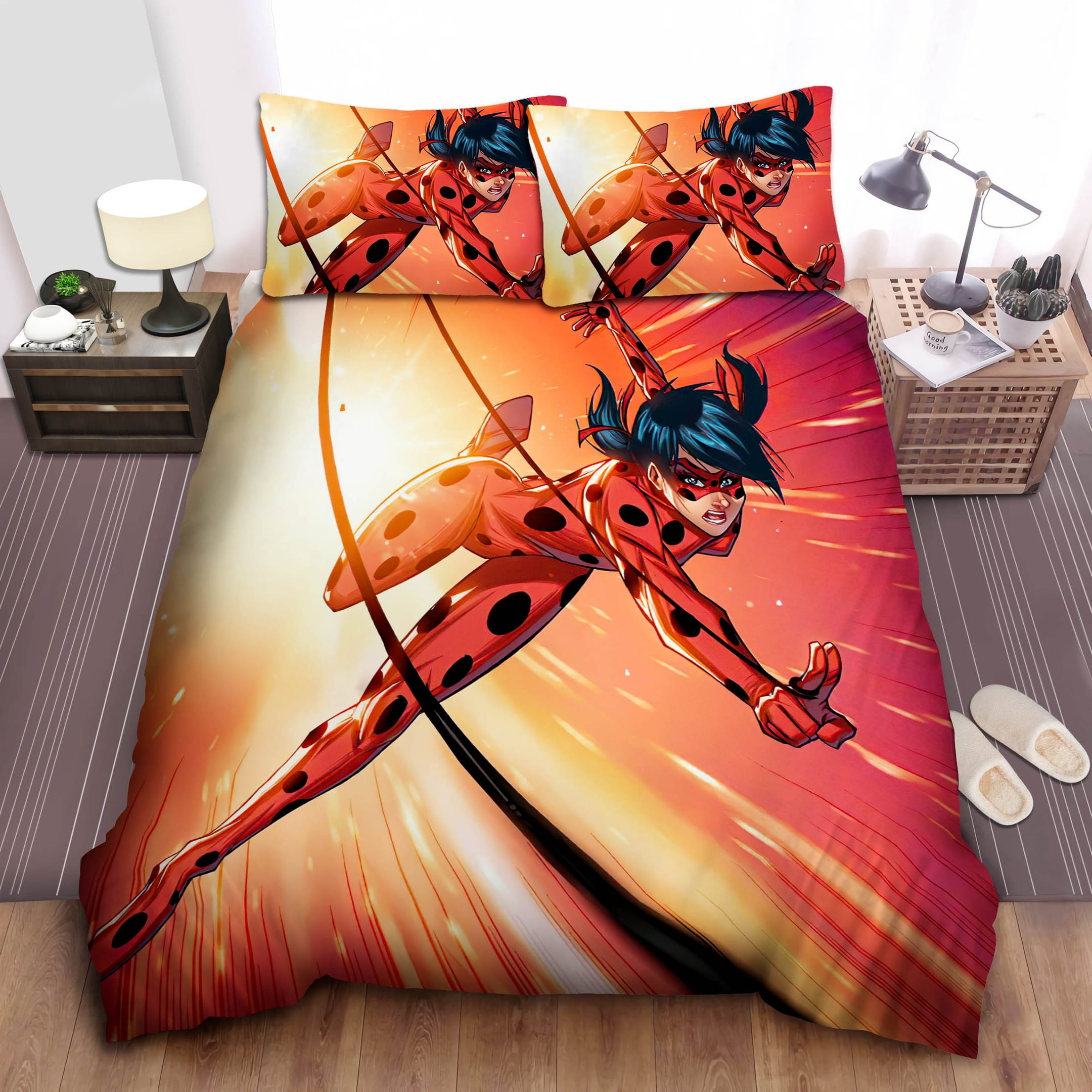 Ladybug And Her Weapon Bedding Sets Duvet Cover, Flatsheet, Pillowcases Perfect Gift For Fans