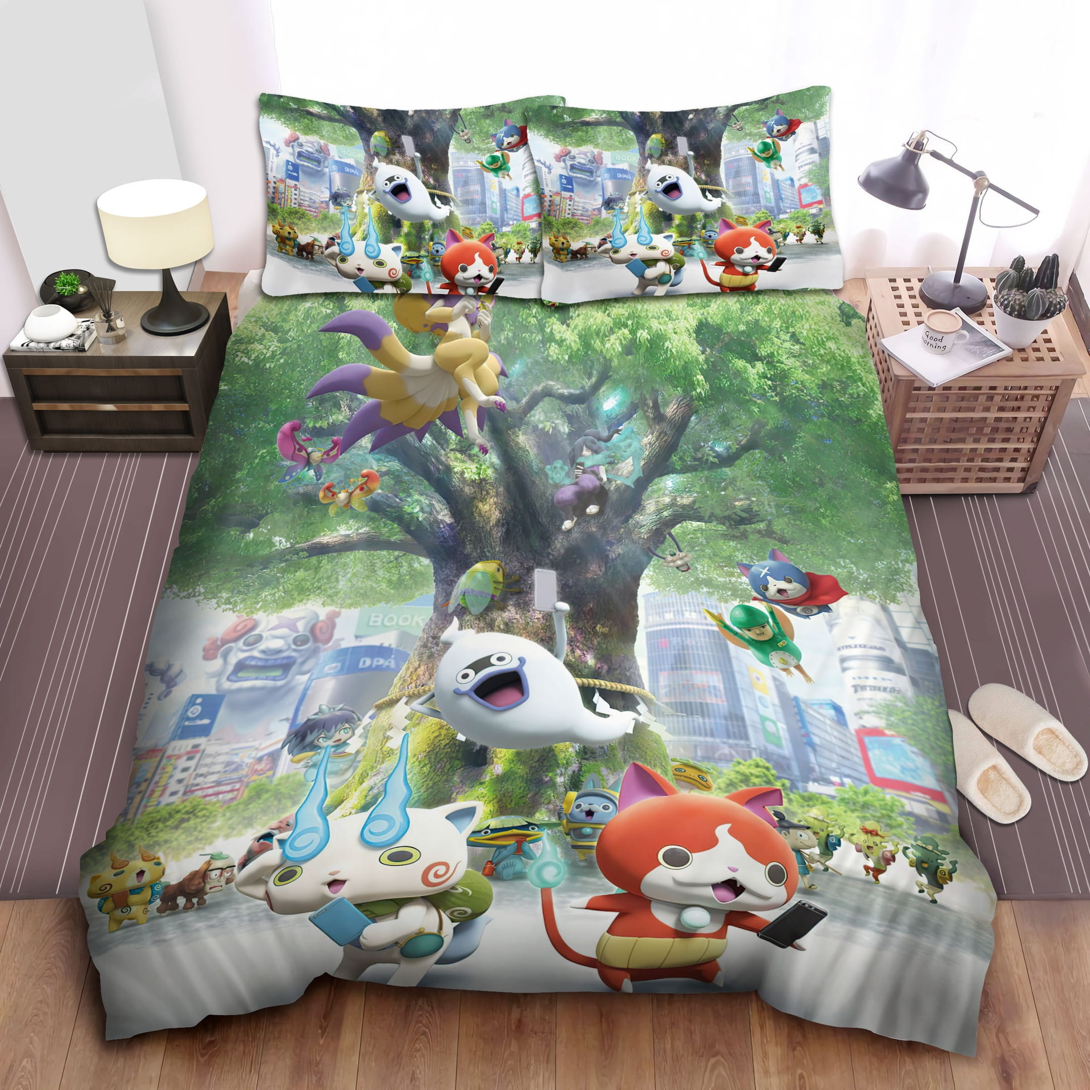 Kyubi On The Tree Bedding Set, Gift For Christmas, Birthday, Thanksgiving