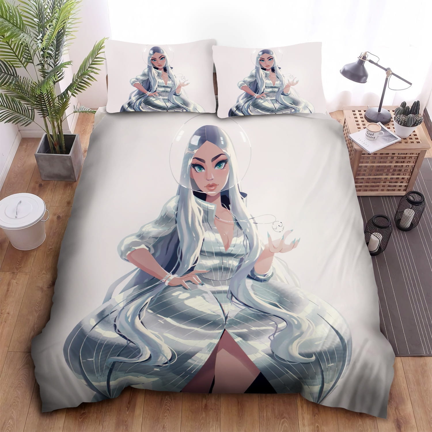 Lady Gaga In Silver Art Bedding Set, Gift For Christmas, Birthday, Thanksgiving