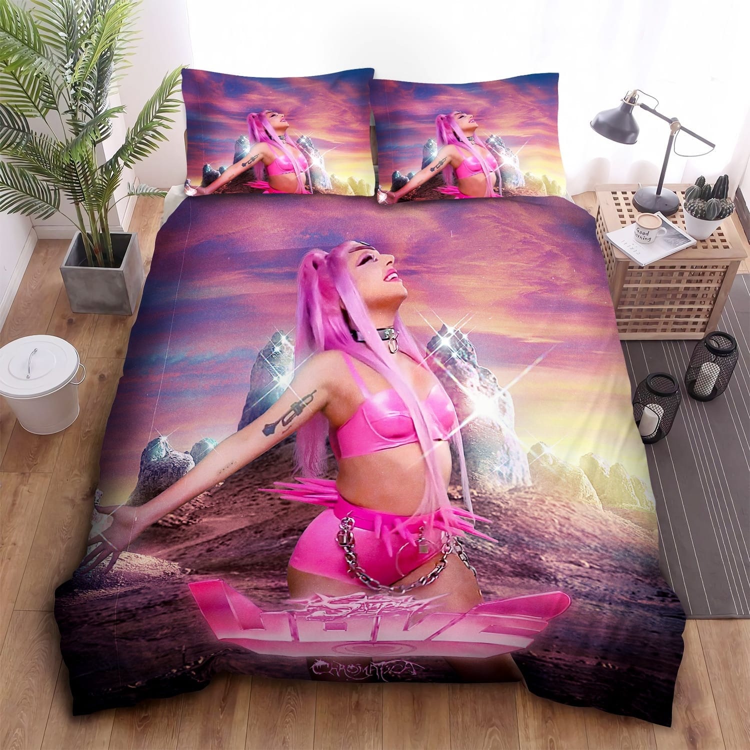 Lady Gaga Stupid Love Bedding Set, Gift For Christmas, Birthday, Thanksgiving