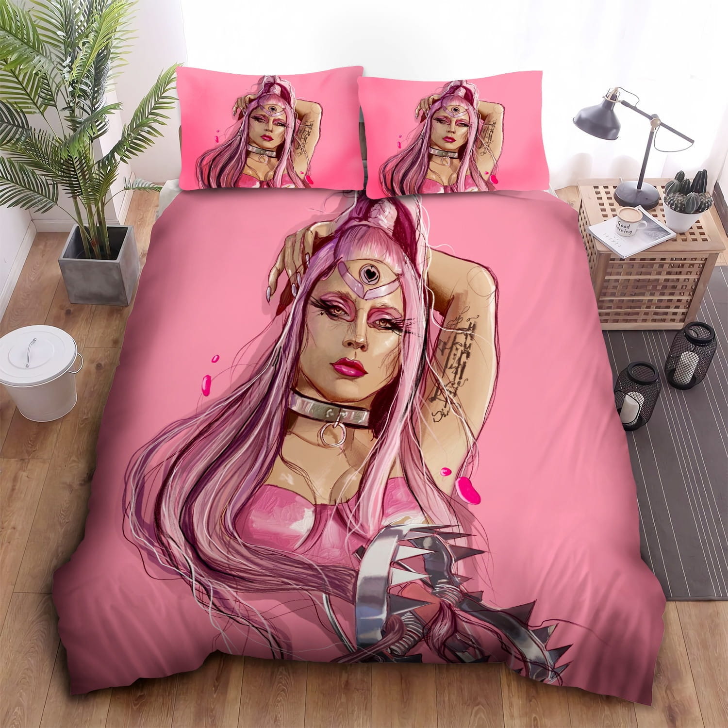 Lady Gaga Pink Art Bedding Sets Duvet Cover, Flatsheet, Pillowcases For Every Bedroom