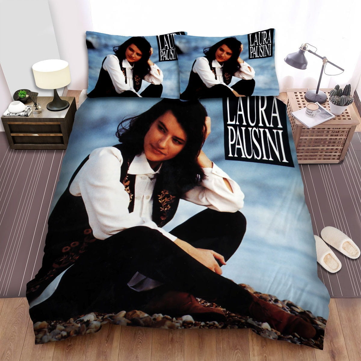 Laura Pausini Vintage Bedding Sets Duvet Cover, Flatsheet, Pillowcases Perfect Gift For Fans