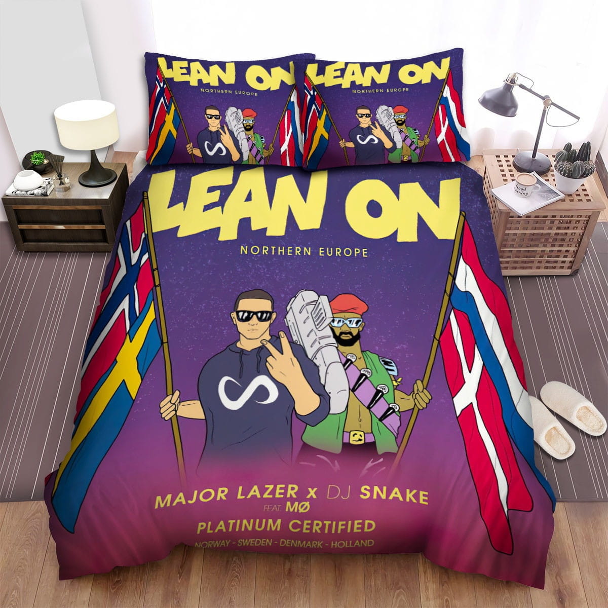 Lean On Major Lazer Bedding Sets Duvet Cover, Flatsheet, Pillowcases For Every Bedroom
