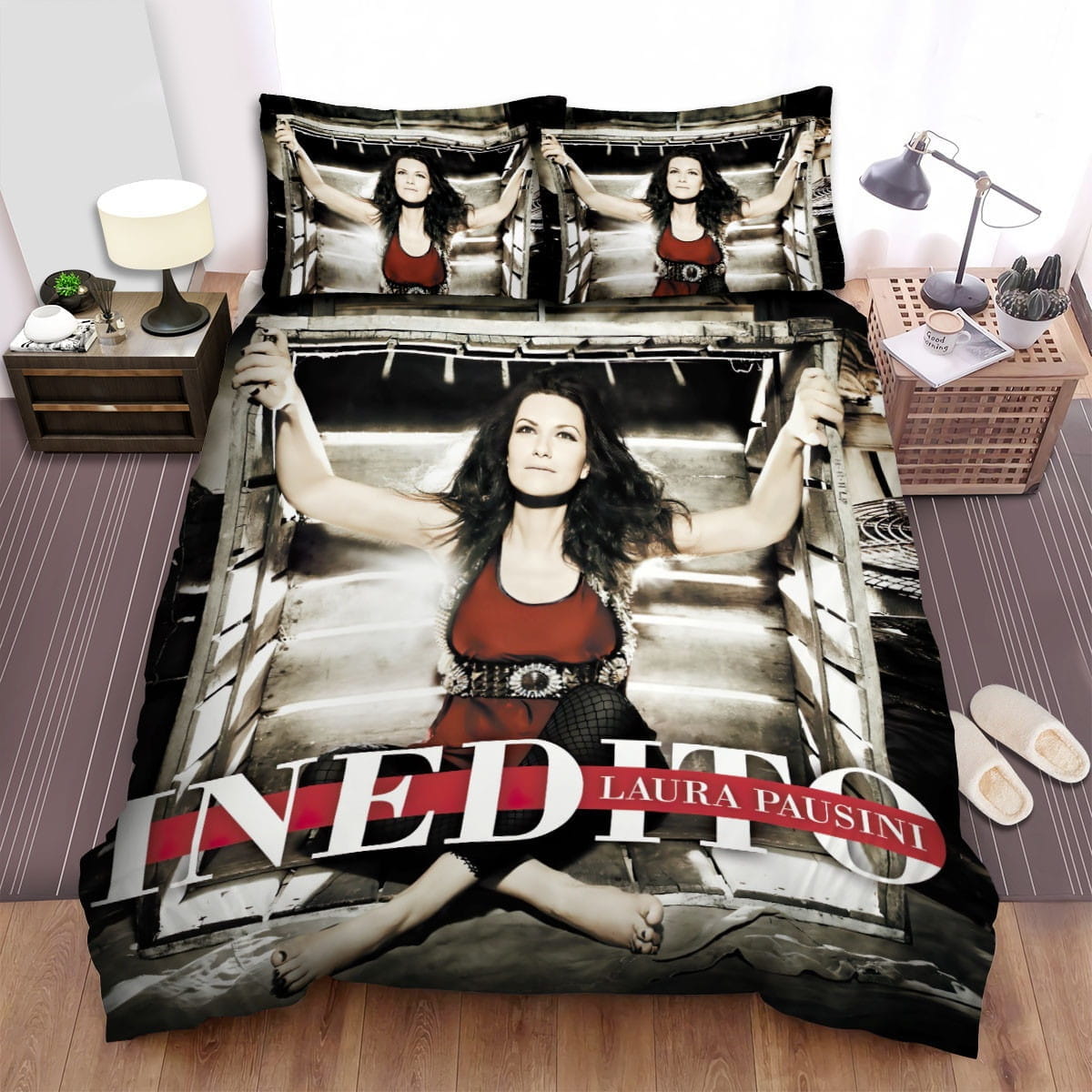 Laura Pausini Open Bedding Sets, Flatsheet Gift For Christmas, Thanksgiving, Halloween
