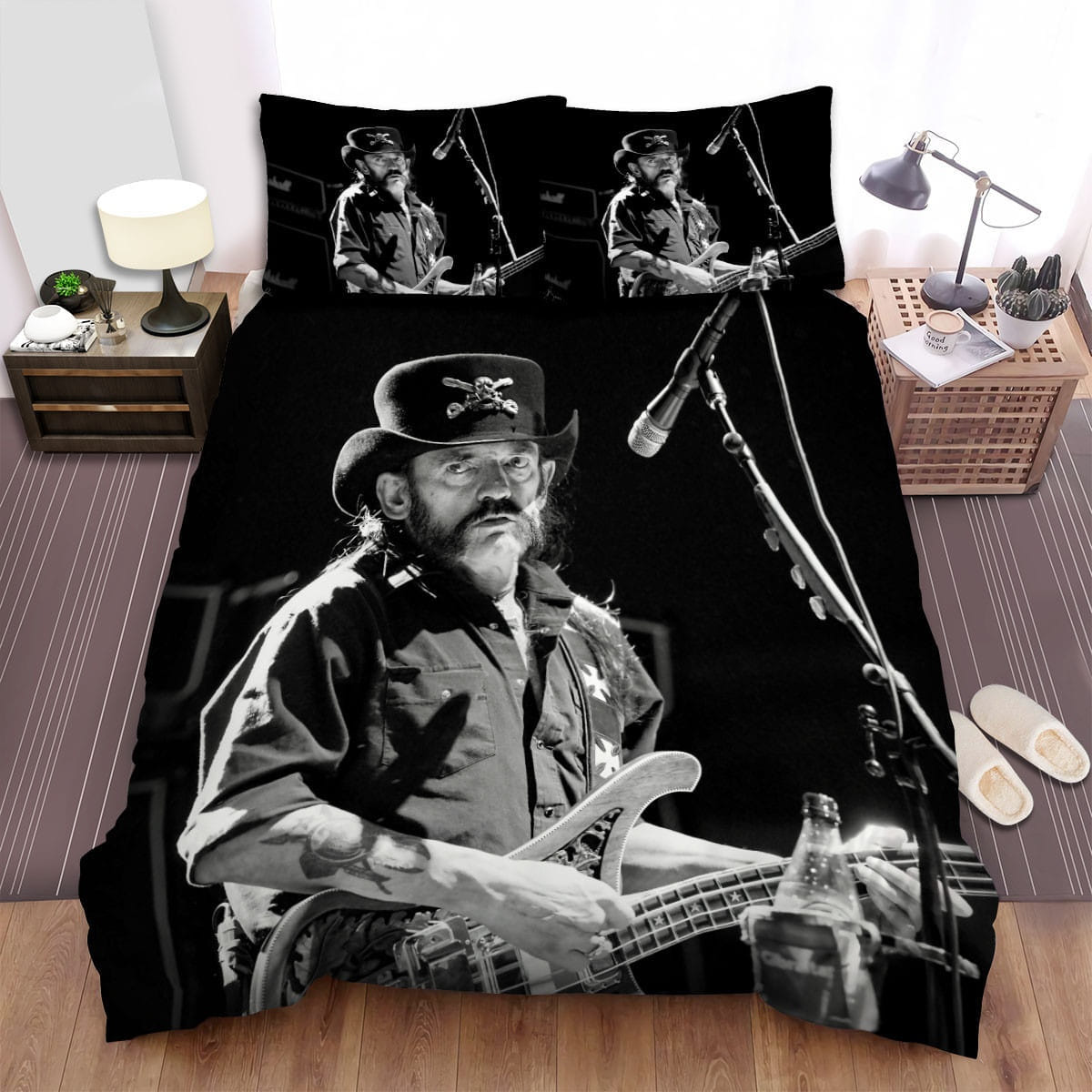 Lemmy Music And Guitar Decorative Bedding Sets with Duvet Cover, Flatsheet, Pillowcases