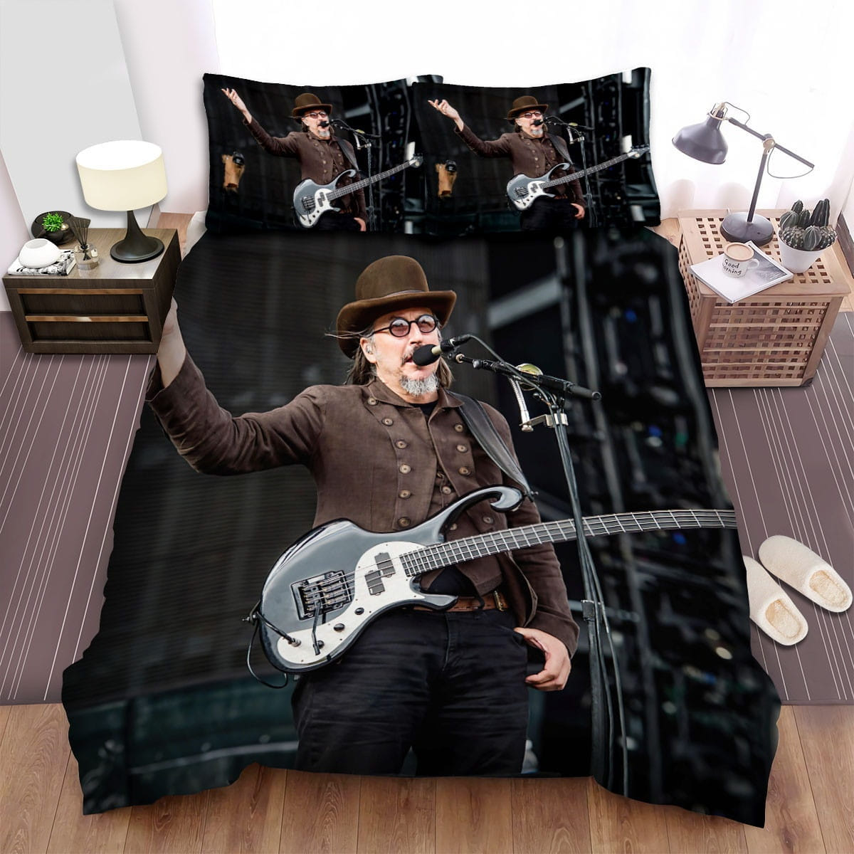 Les Claypool Hand Bedding Sets, Flatsheet Gift For Christmas, Thanksgiving, Halloween