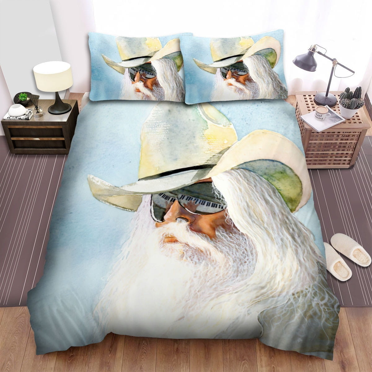 Leon Russell Posing Bedding Sets, Flatsheet Gift For Christmas, Thanksgiving, Halloween