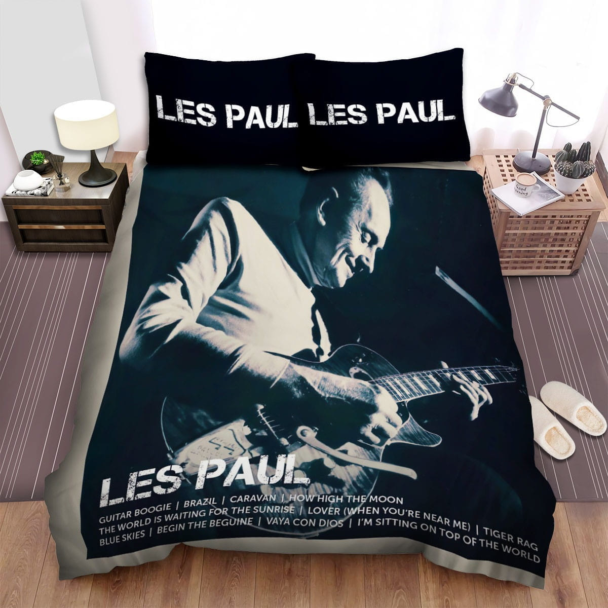Les Paul How High The Moon Bedding Sets, Flatsheet Gift For Wife, Husband, Besties