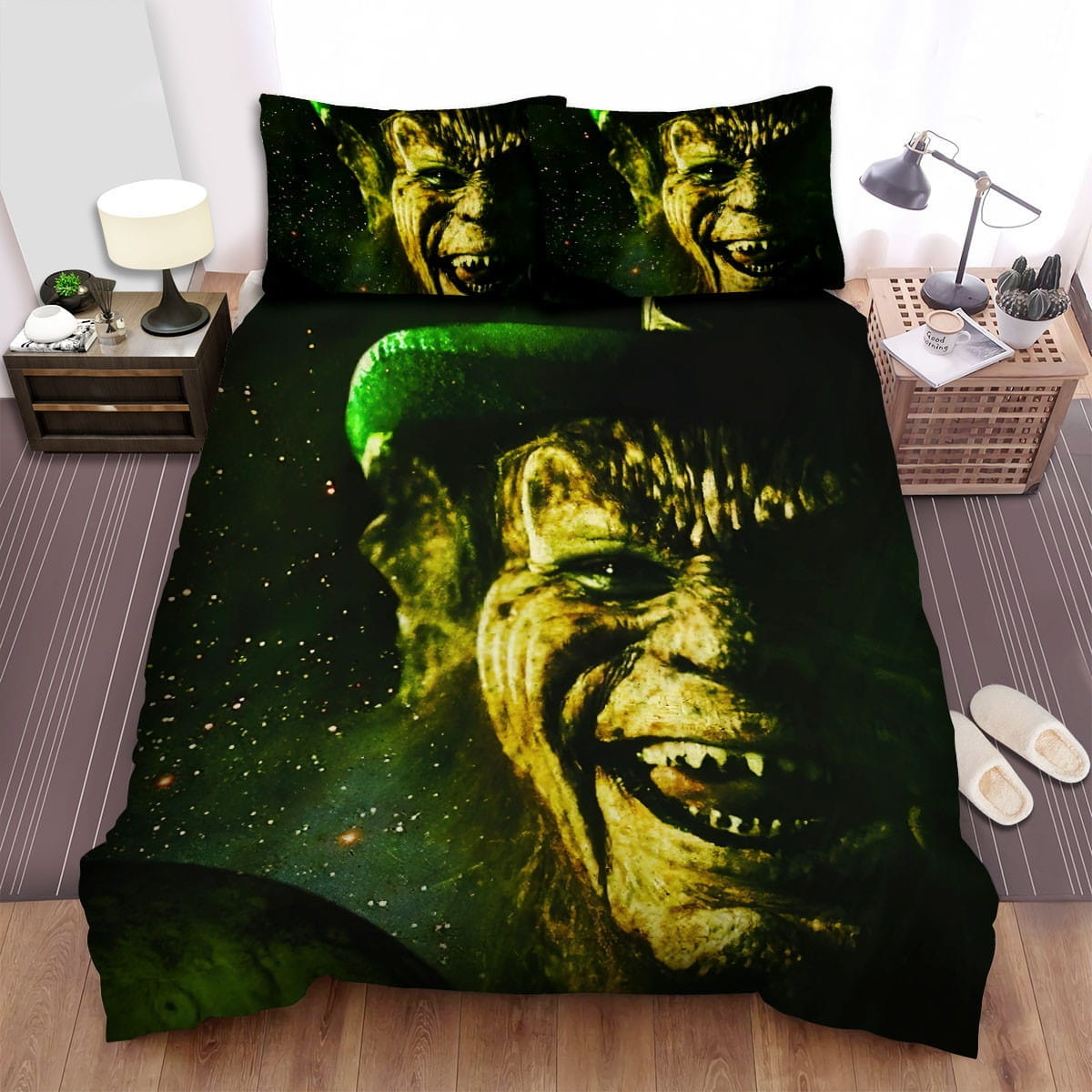 Leprechaun Creepy Smile Bedding Sets Duvet Cover, Flatsheet, Pillowcase For Your Lover