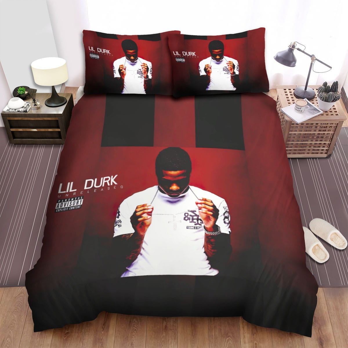 Lil Durk Unreleased Decorative Bedding Sets with Duvet Cover, Flatsheet, Pillowcases