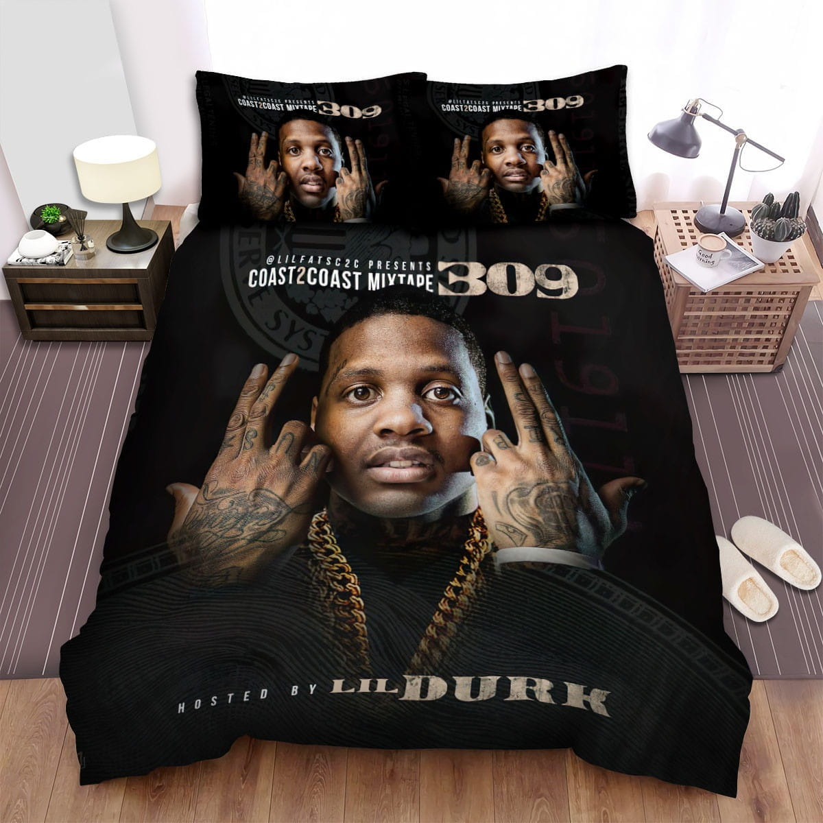 Lil Durk Coast 2 Coast Bedding Sets Duvet Cover, Flatsheet, Pillowcases Perfect Gift For Fans