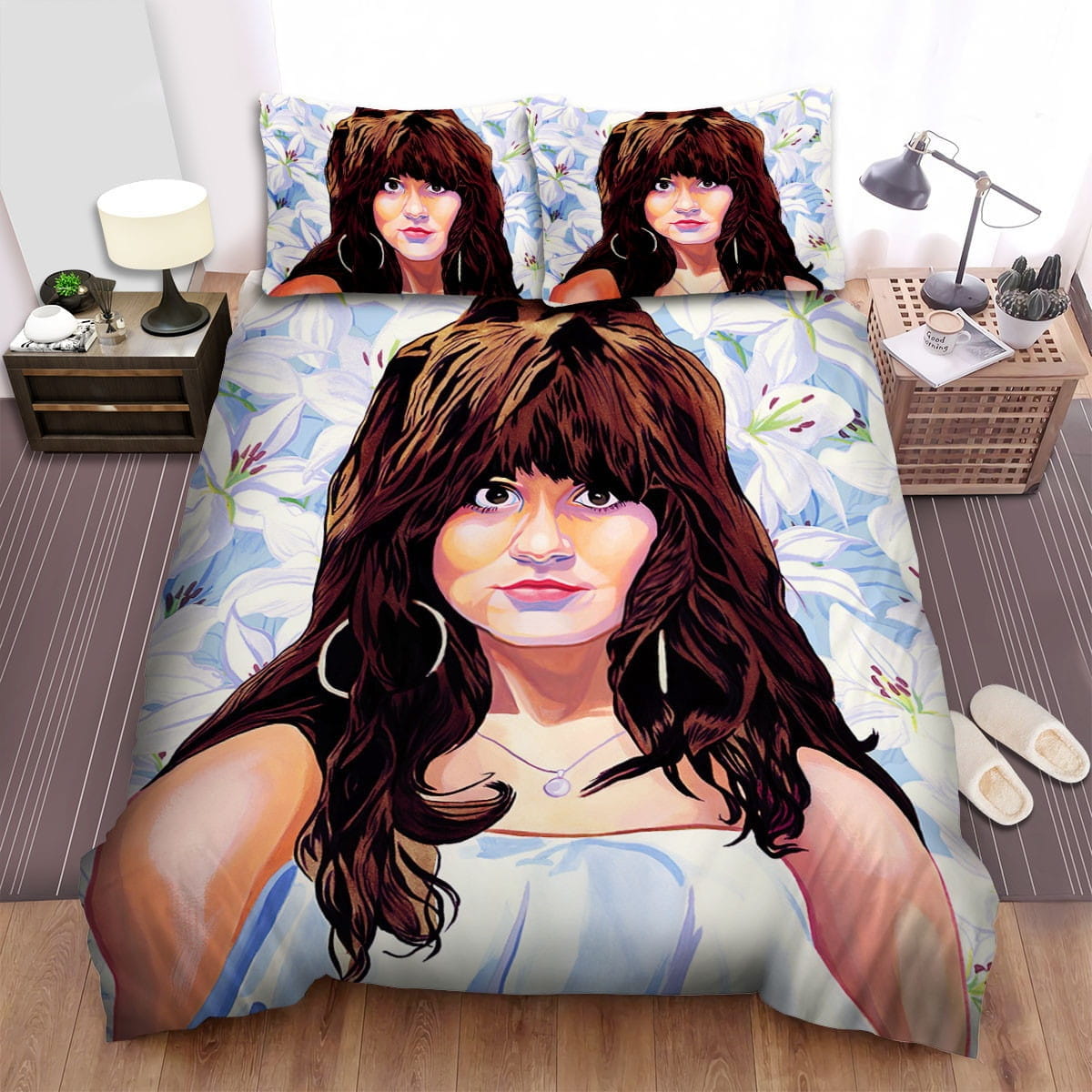 Linda Ronstadt Art Bedding Sets, Flatsheet Gift For Christmas, Thanksgiving, Halloween
