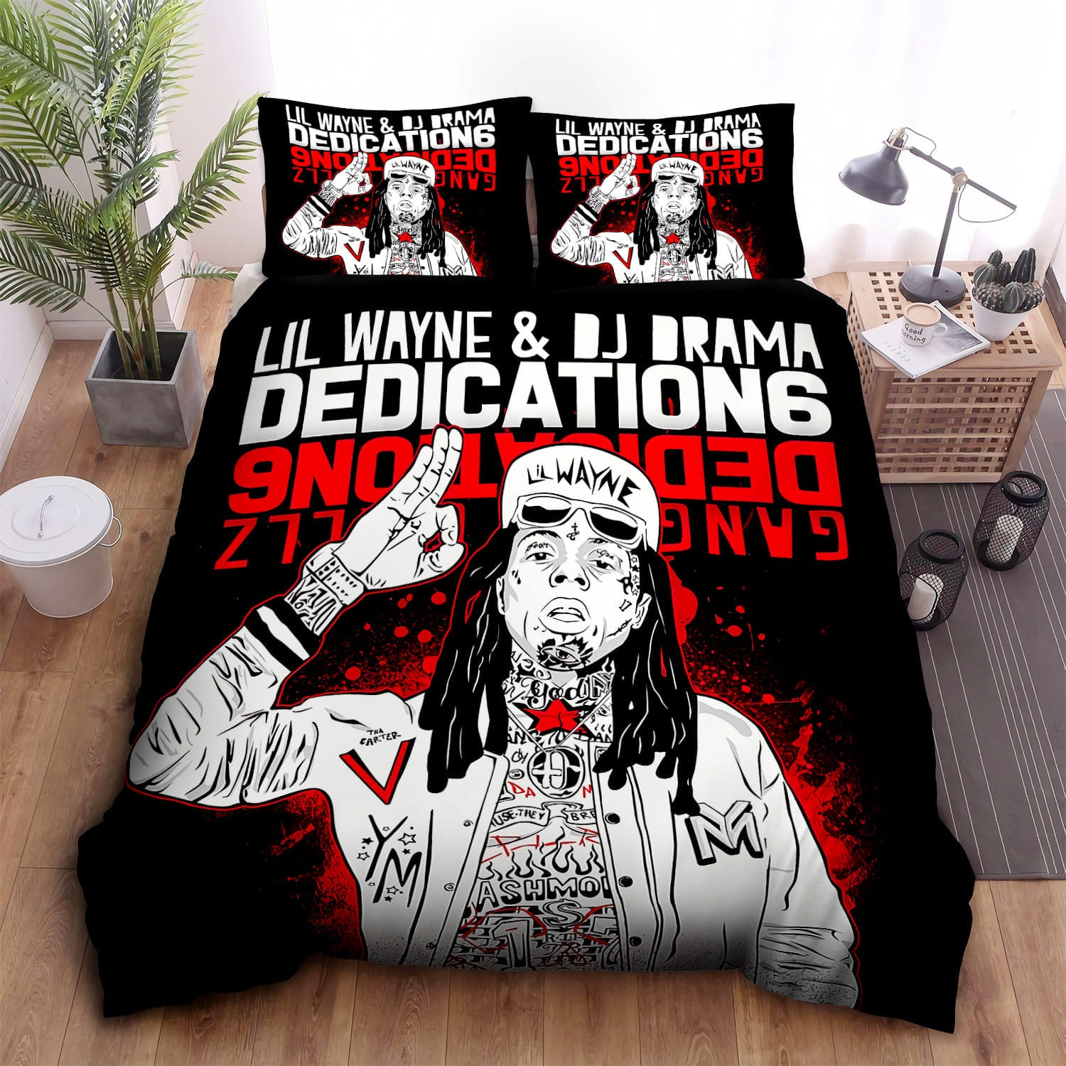 Lil Wayne And Dj Drama Art Bedding Set, Gift For Christmas, Birthday, Thanksgiving