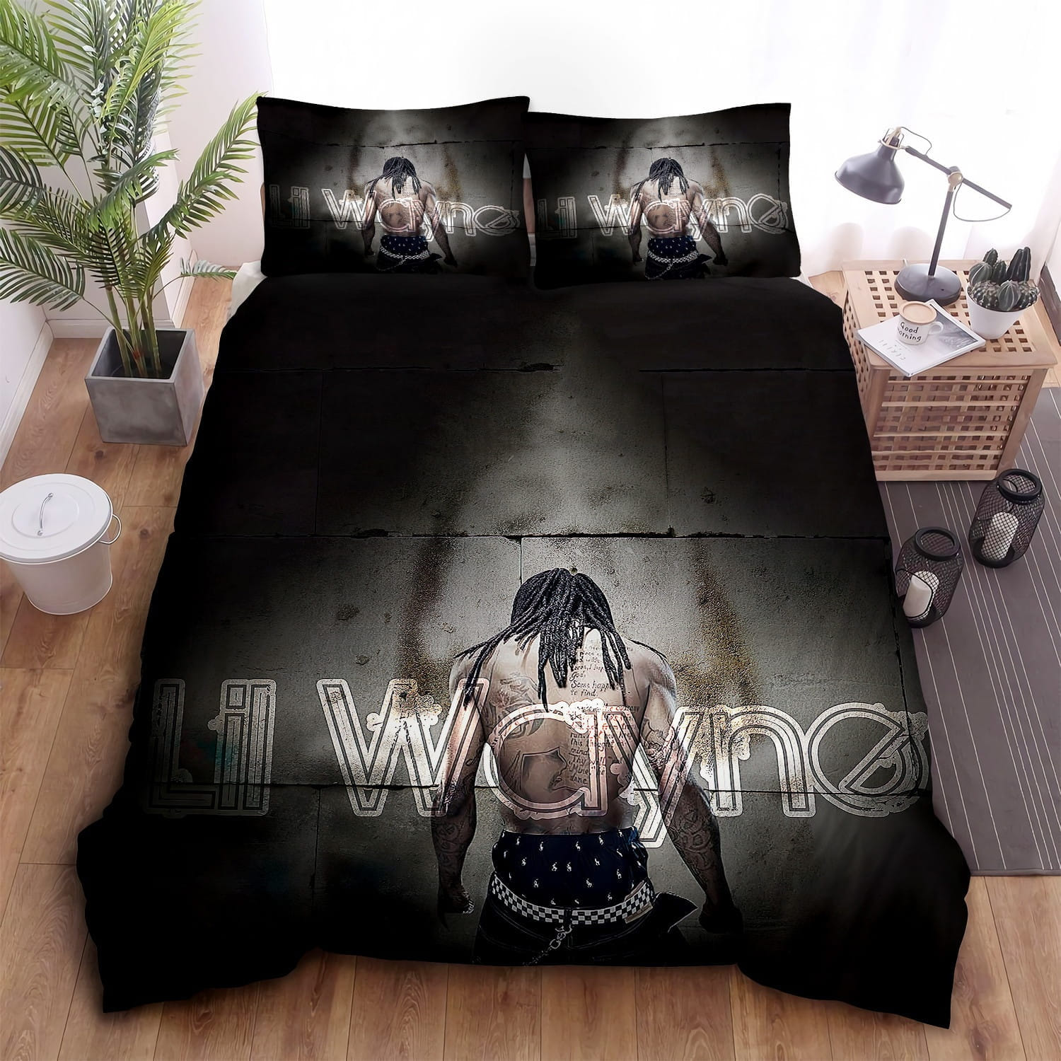 Lil Wayne Back Bedding Set, Gift For Christmas, Birthday, Thanksgiving