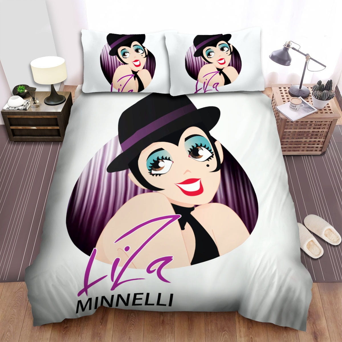 Liza Minnelli Hat Bedding Sets, Flatsheet Gift For Christmas, Thanksgiving, Halloween