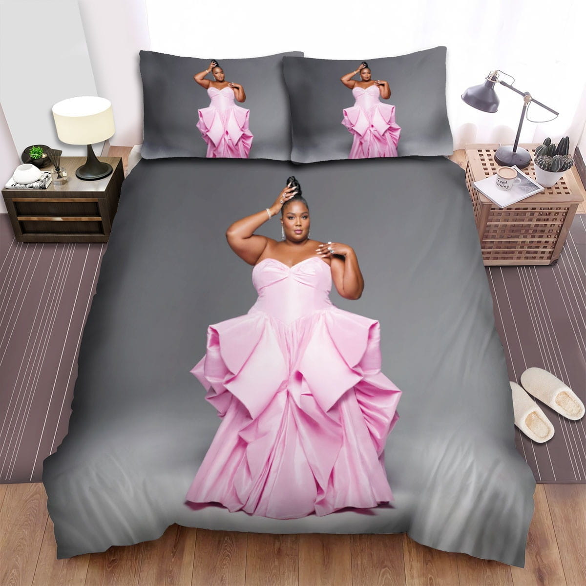 Lizzo Music Pink Dress Bedding Sets, Flatsheet Gift For Wife, Husband, Besties
