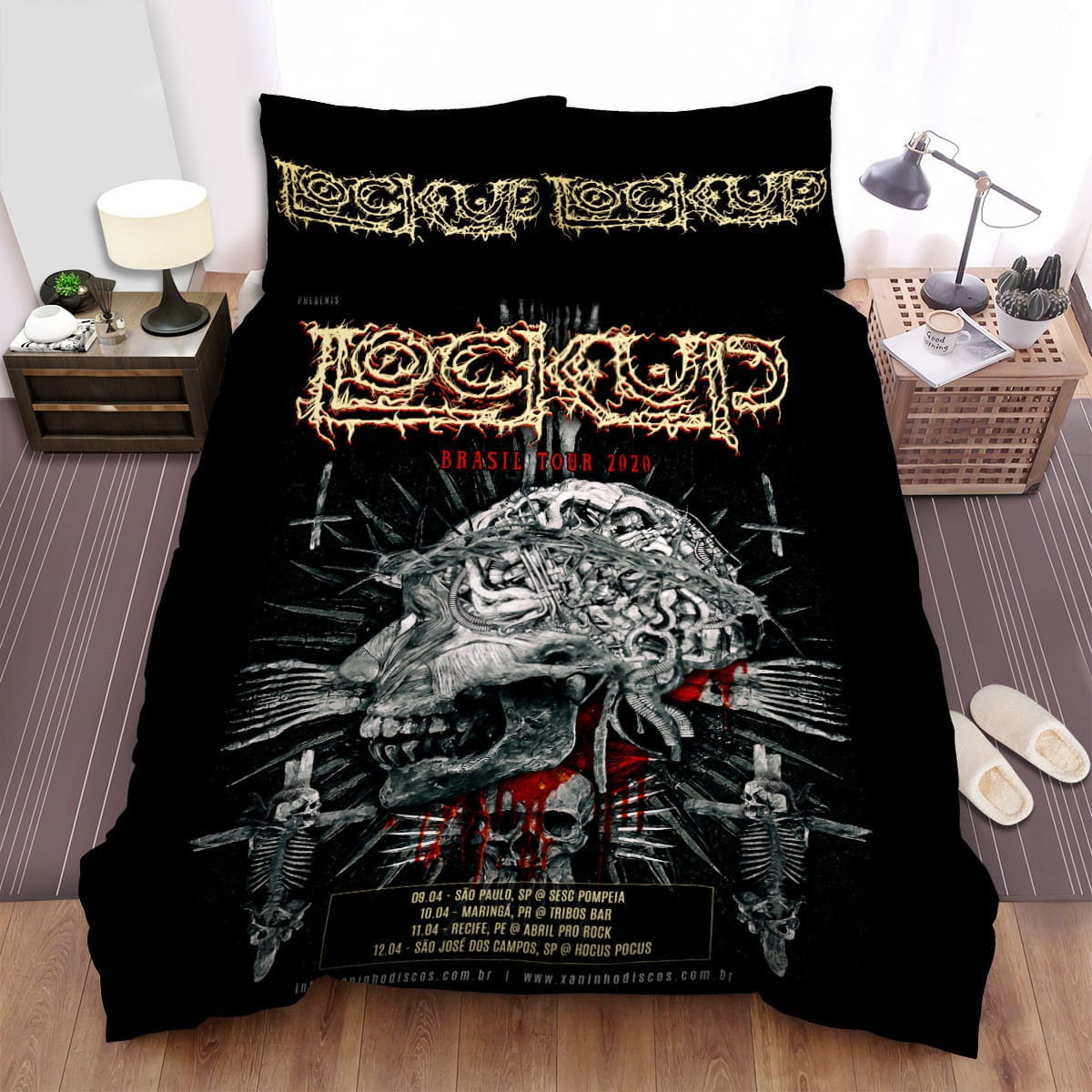 Lock Up Music Dark Photo Bedding Sets Duvet Cover, Flatsheet, Pillowcases Perfect Gift For Fans