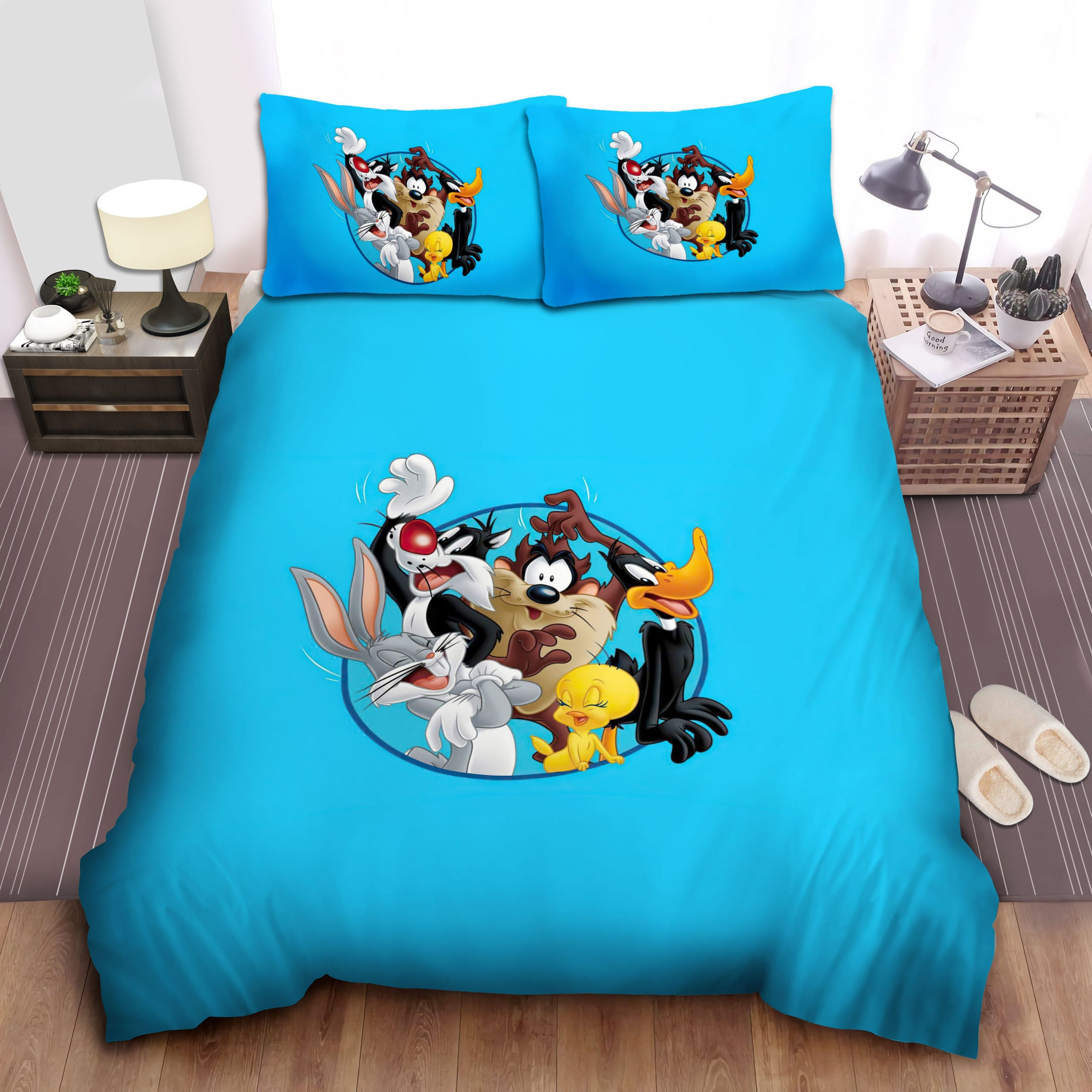 Looney Tunes Blue Bedding Sets Duvet Cover, Flatsheet, Pillowcase For Your Lover