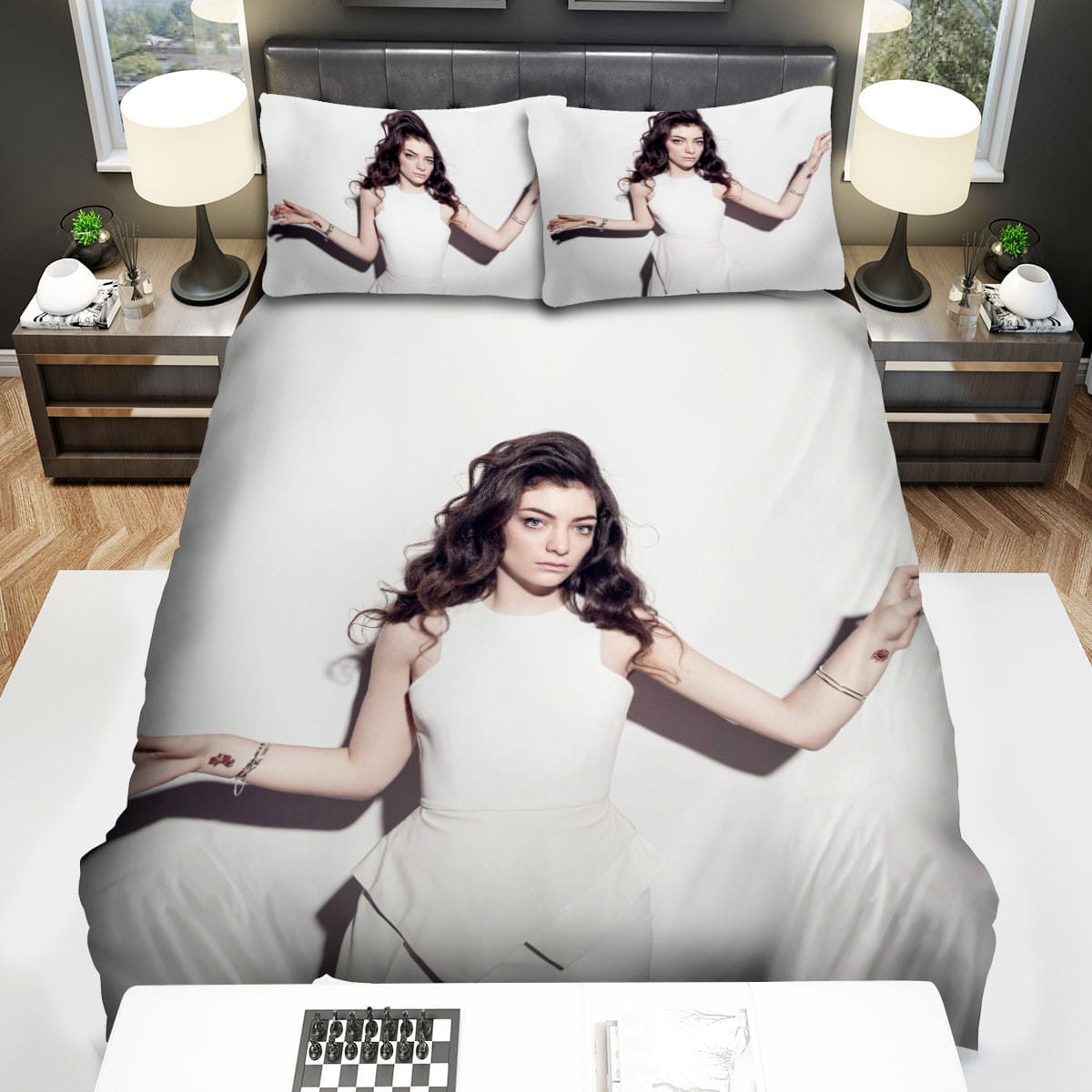 Lorde White Dress Decorative Bedding Sets with Duvet Cover, Flatsheet, Pillowcases