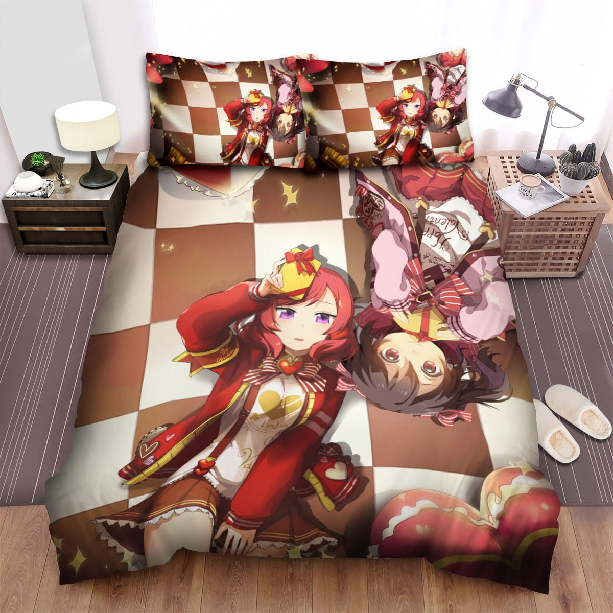 Love Live! Maki And Nico Decorative Bedding Sets with Duvet Cover, Flatsheet, Pillowcases