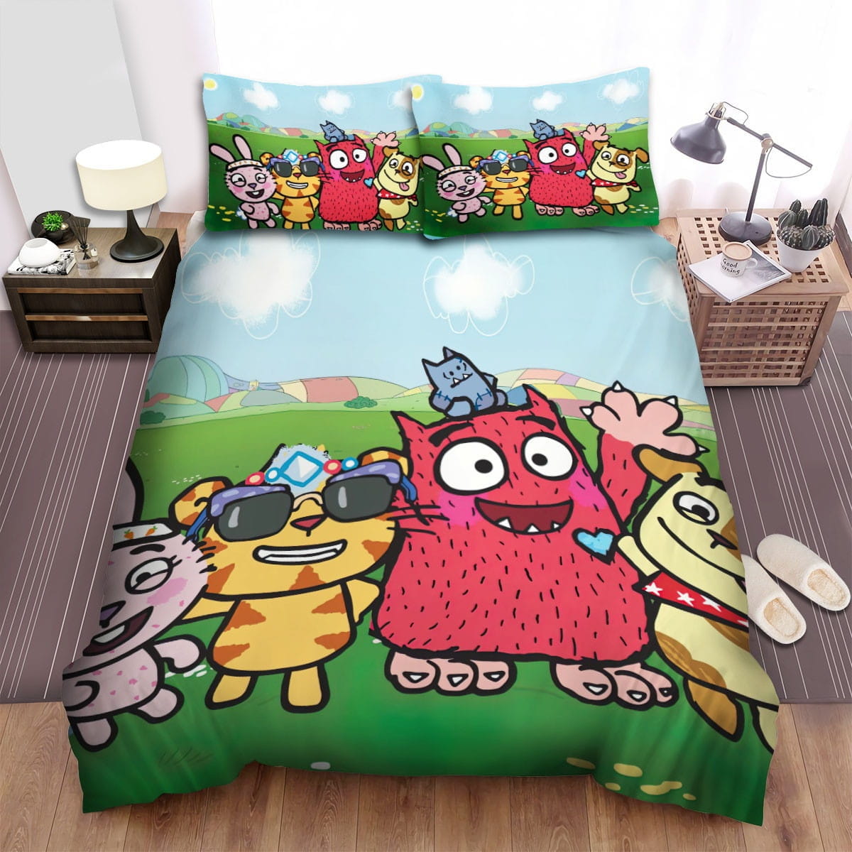 Love Monster & Friends Set Bedding Sets Duvet Cover, Flatsheet, Pillowcases Perfect Gift For Fans