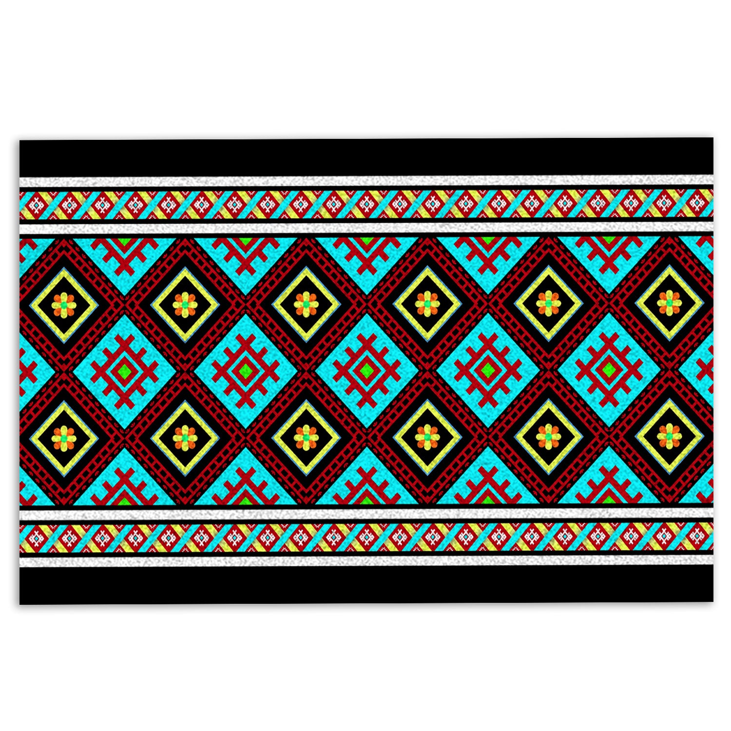 Native American Rubber Doormat, Ethnic Afro African Patterns Love Africa Culture Styles Welcome Doormat, Indoor Outdoor Door Mat, Home Decor