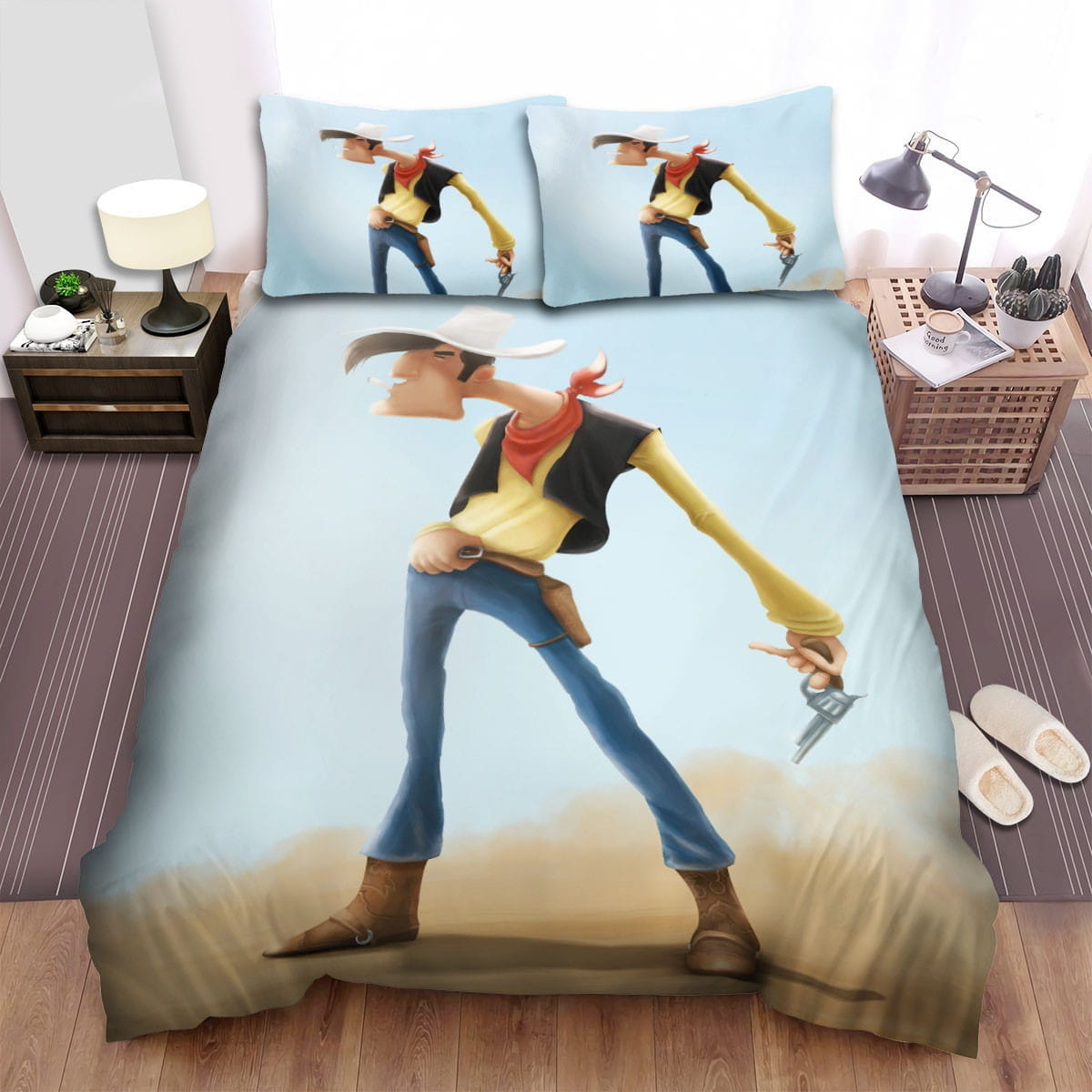 Lucky Luke Digital Artwork Bedding Sets Duvet Cover, Flatsheet, Pillowcases For Every Bedroom