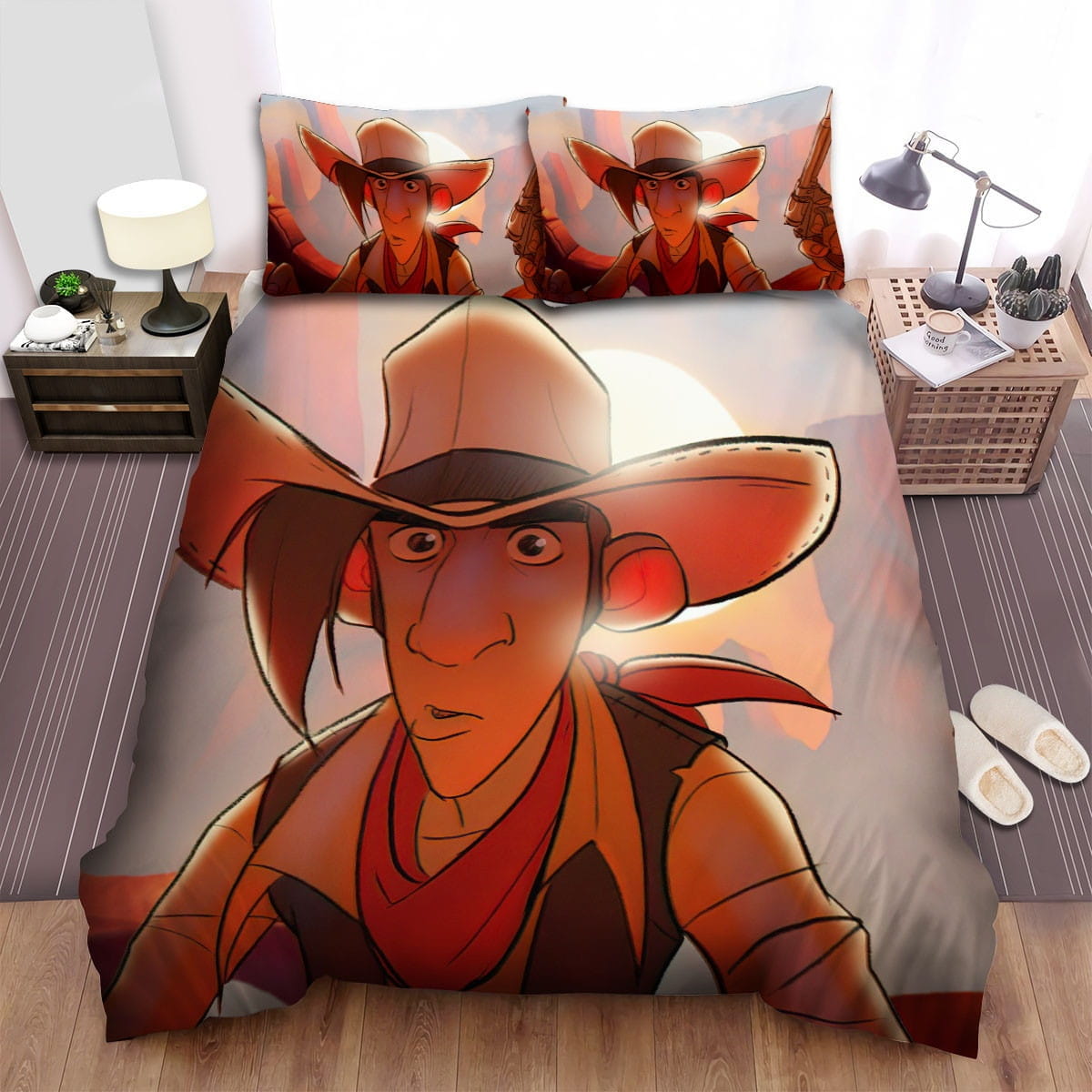 Lucky Luke Painting Bedding Sets, Flatsheet Gift For Christmas, Thanksgiving, Halloween
