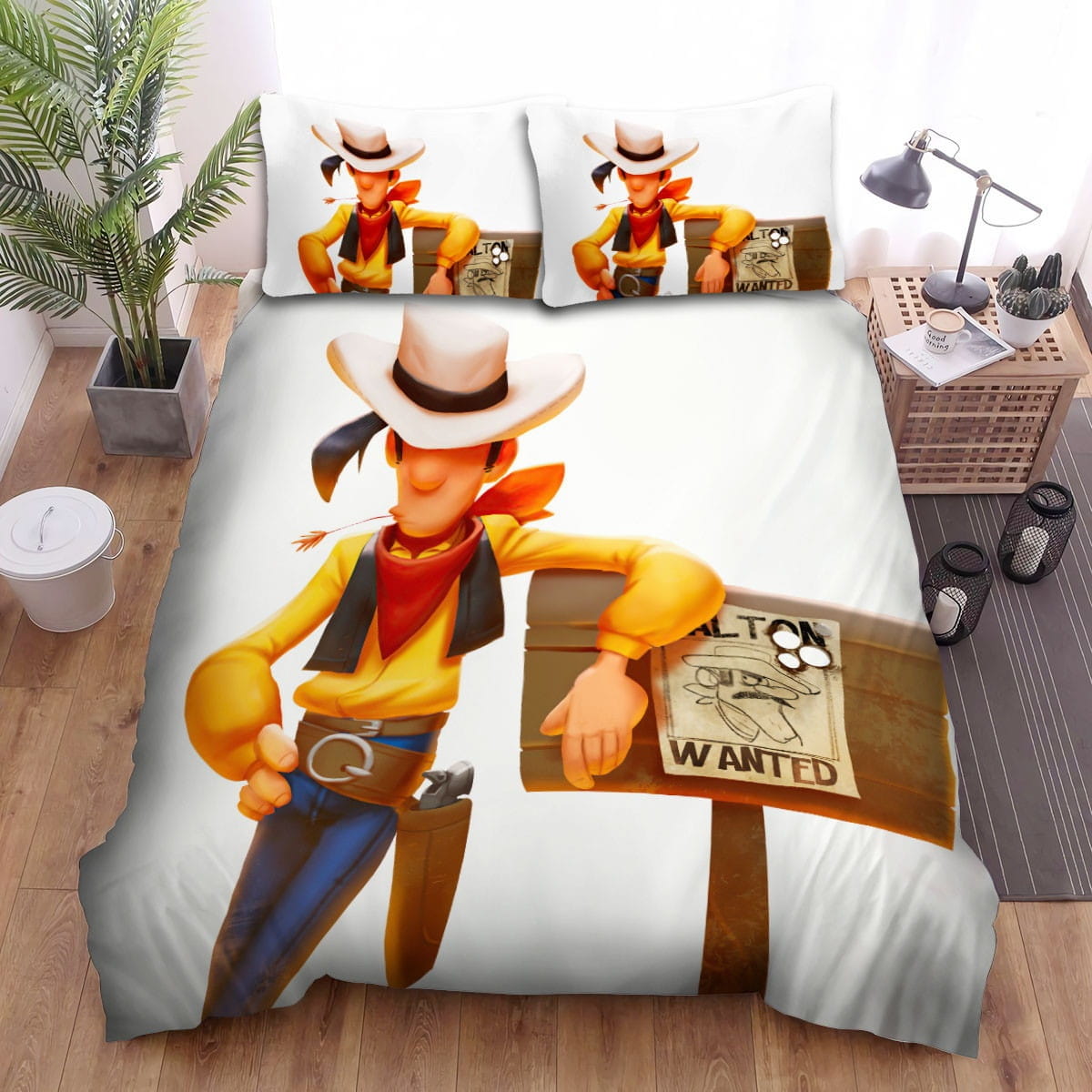 Lucky Luke Wanted Jack Bedding Sets, Flatsheet Gift For Christmas, Thanksgiving, Halloween