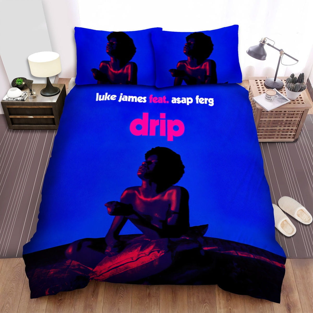 Luke James Drip Bedding Sets, Flatsheet Gift For Christmas, Thanksgiving, Halloween