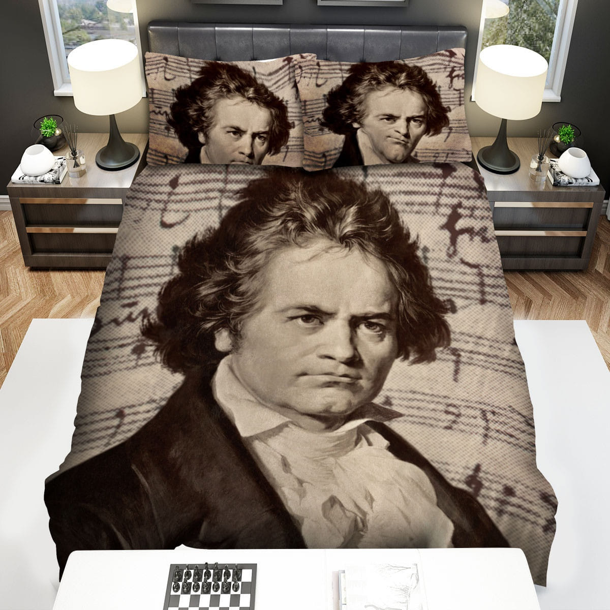 Ludwig Van Beethoven Art Bedding Sets Duvet Cover, Flatsheet, Pillowcases Perfect Gift For Fans