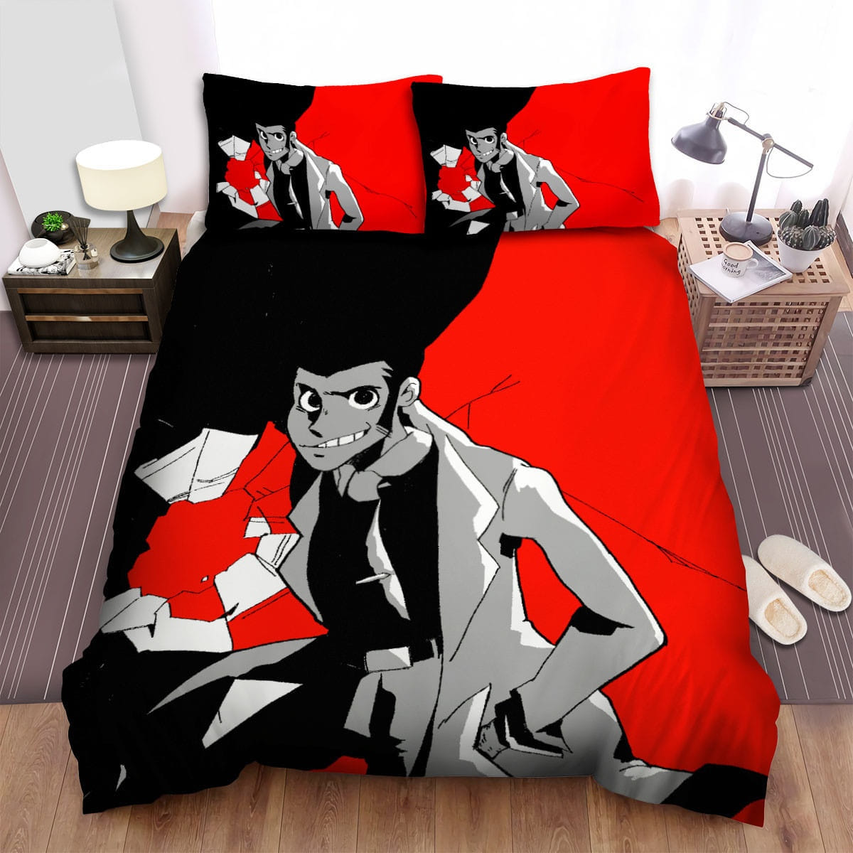 Lupin Iii Black Red Bedding Sets Duvet Cover, Flatsheet, Pillowcases Perfect Gift For Fans