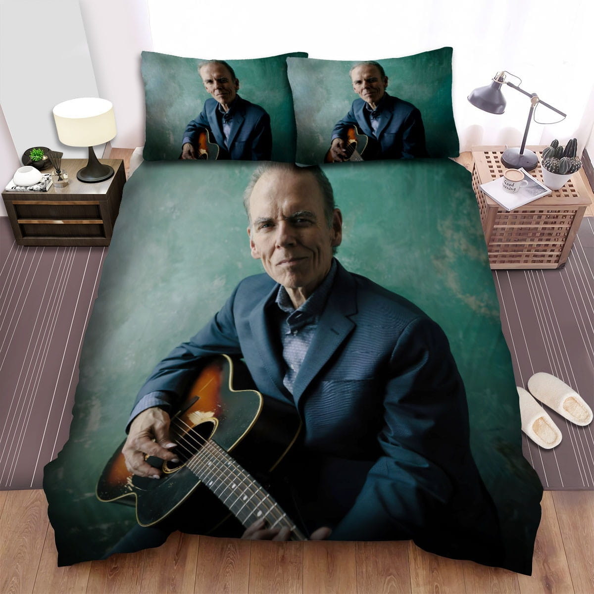 Lyle Lovett Playing Guitar Bedding Sets, Flatsheet Gift For Wife, Husband, Besties