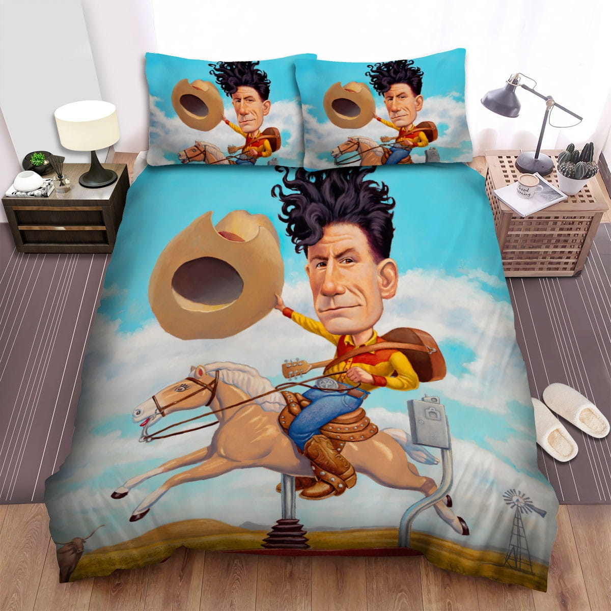 Lyle Lovett Riding Horse Decorative Bedding Sets with Duvet Cover, Flatsheet, Pillowcases