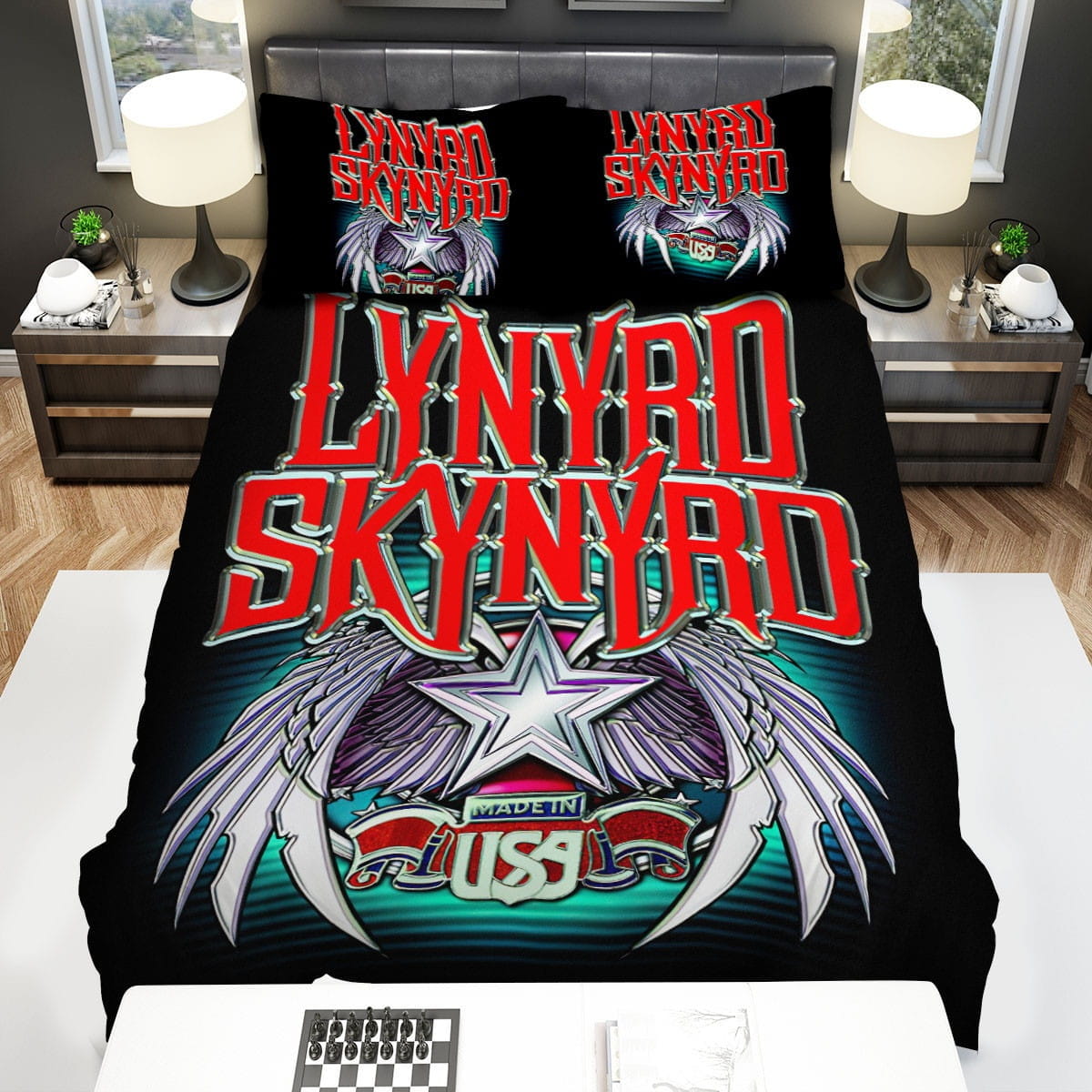 Lynyrd Skynyrd Made In Usa Decorative Bedding Sets with Duvet Cover, Flatsheet, Pillowcases