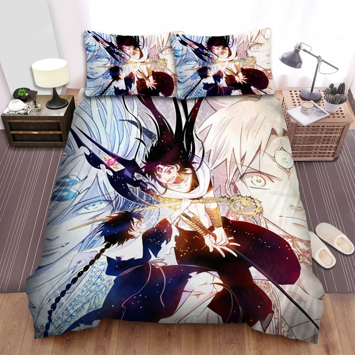 Magi Aladdin Vs. Judal Bedding Sets, Flatsheet Gift For Wife, Husband, Besties