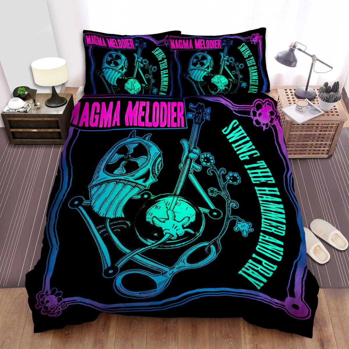 Magma Band Melodier Bedding Sets, Flatsheet Gift For Christmas, Thanksgiving, Halloween